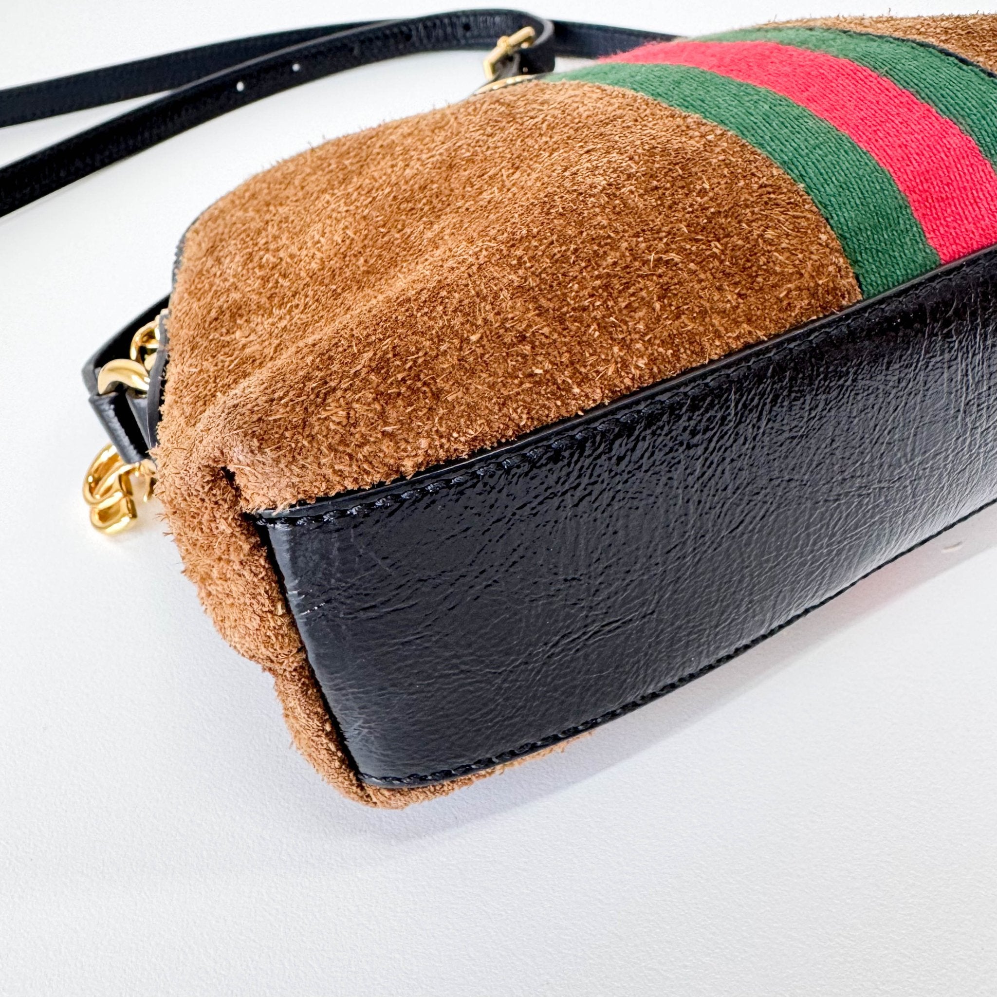 GUCCI Small Ophidia Brown Suede Shoulder Bag, in , Sold by HIVE PRELOVED - Crossbody bags, ,