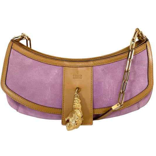 GUCCI Small Tiger Head Suede Shoulder Bag, in , Sold by HIVE PRELOVED - Shoulder Bags, ,