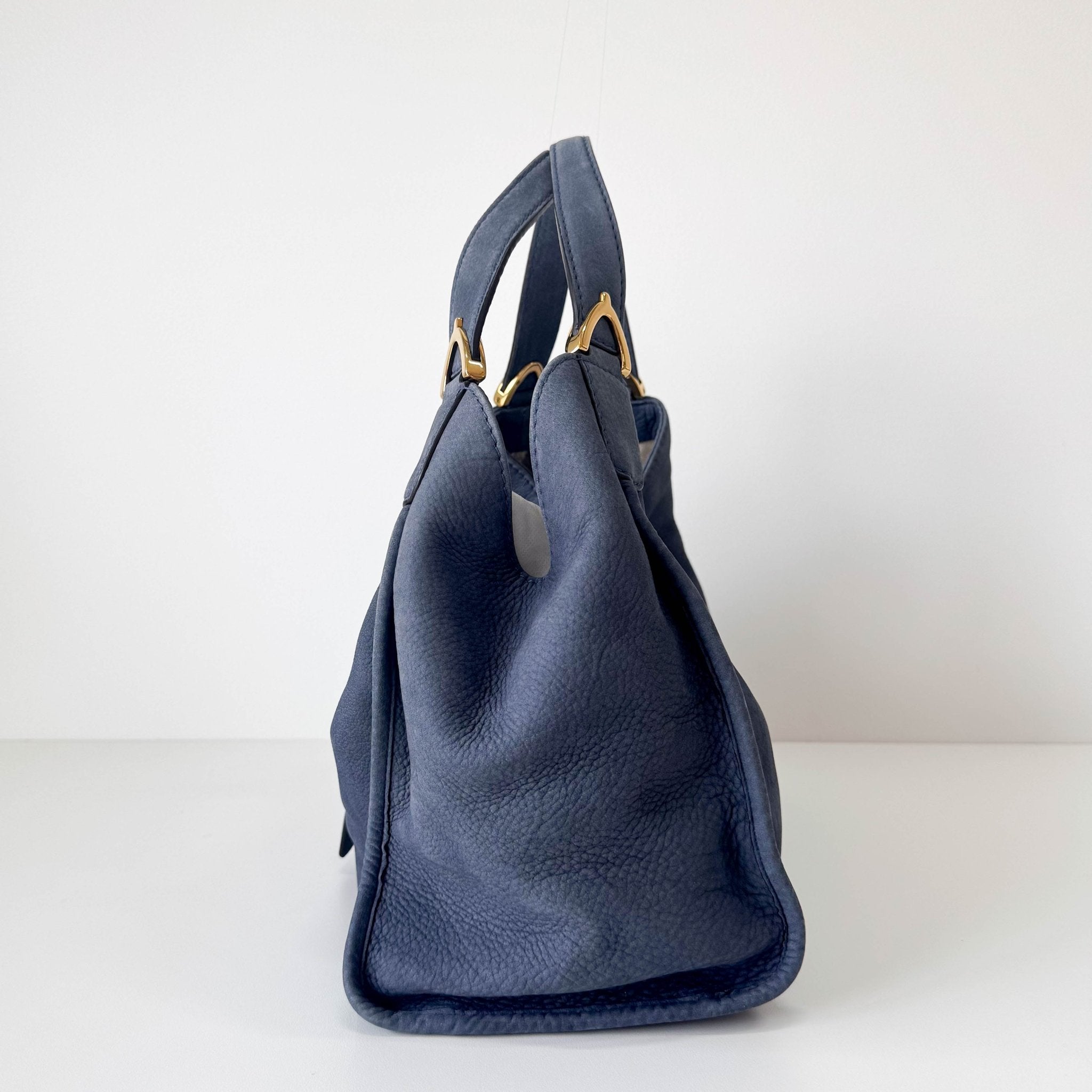 GUCCI Soft Stirrup Blue Suede Handbag, in , Sold by HIVE PRELOVED - Shoulder Bags, ,
