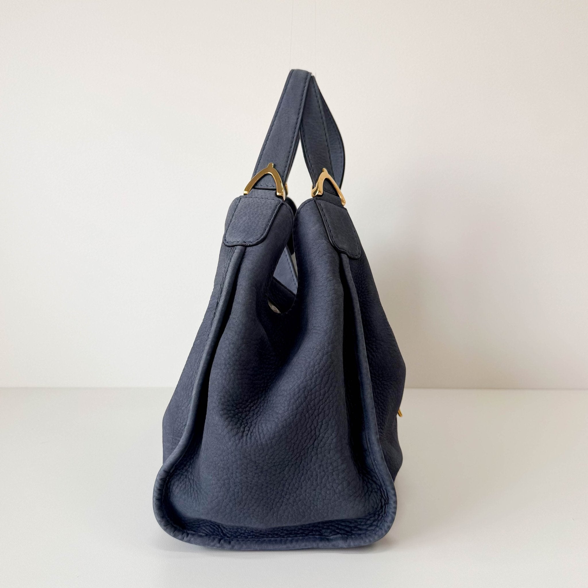 GUCCI Soft Stirrup Blue Suede Handbag, in , Sold by HIVE PRELOVED - Shoulder Bags, ,