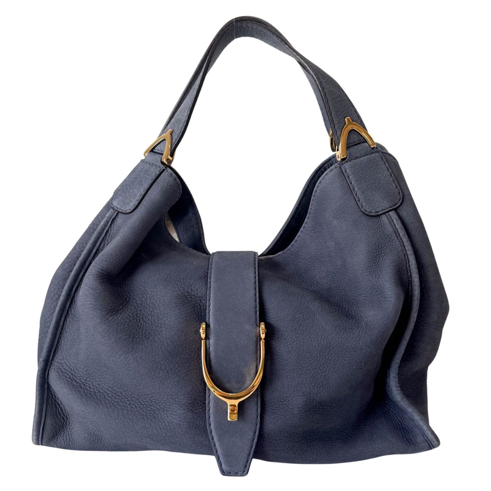 GUCCI Soft Stirrup Blue Suede Handbag, in , Sold by HIVE PRELOVED - Shoulder Bags, ,