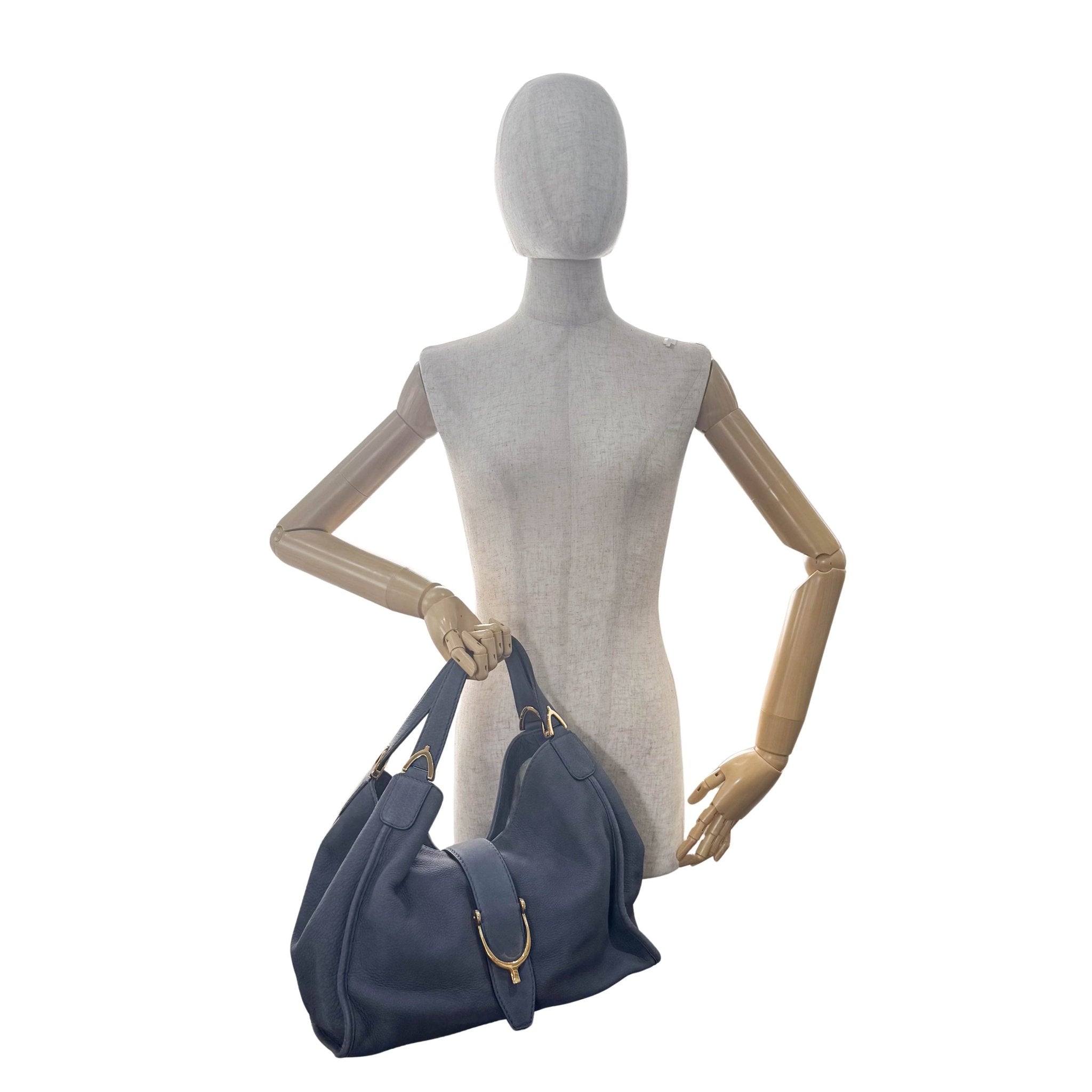 GUCCI Soft Stirrup Blue Suede Handbag, in , Sold by HIVE PRELOVED - Shoulder Bags, ,