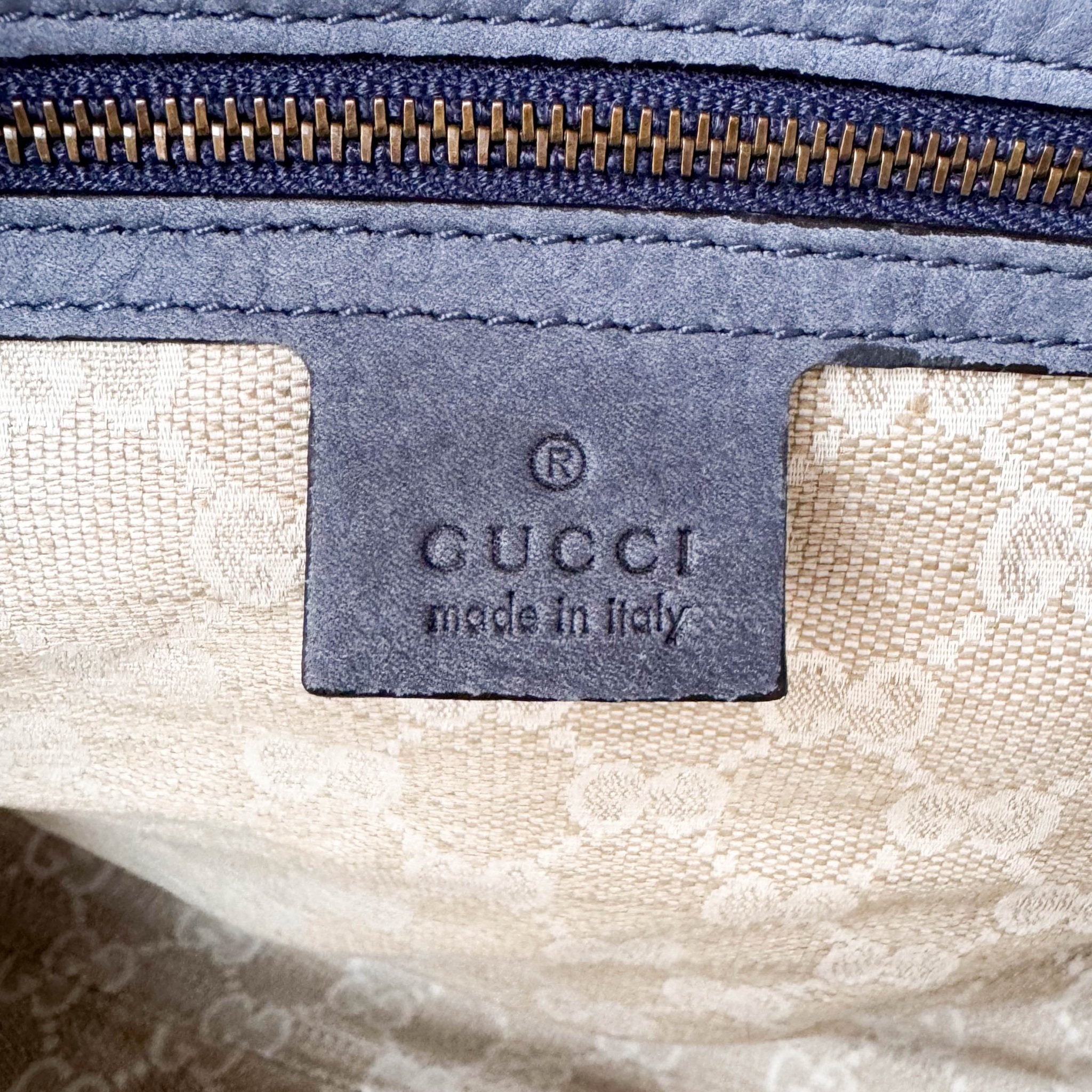 GUCCI Soft Stirrup Blue Suede Handbag, in , Sold by HIVE PRELOVED - Shoulder Bags, ,