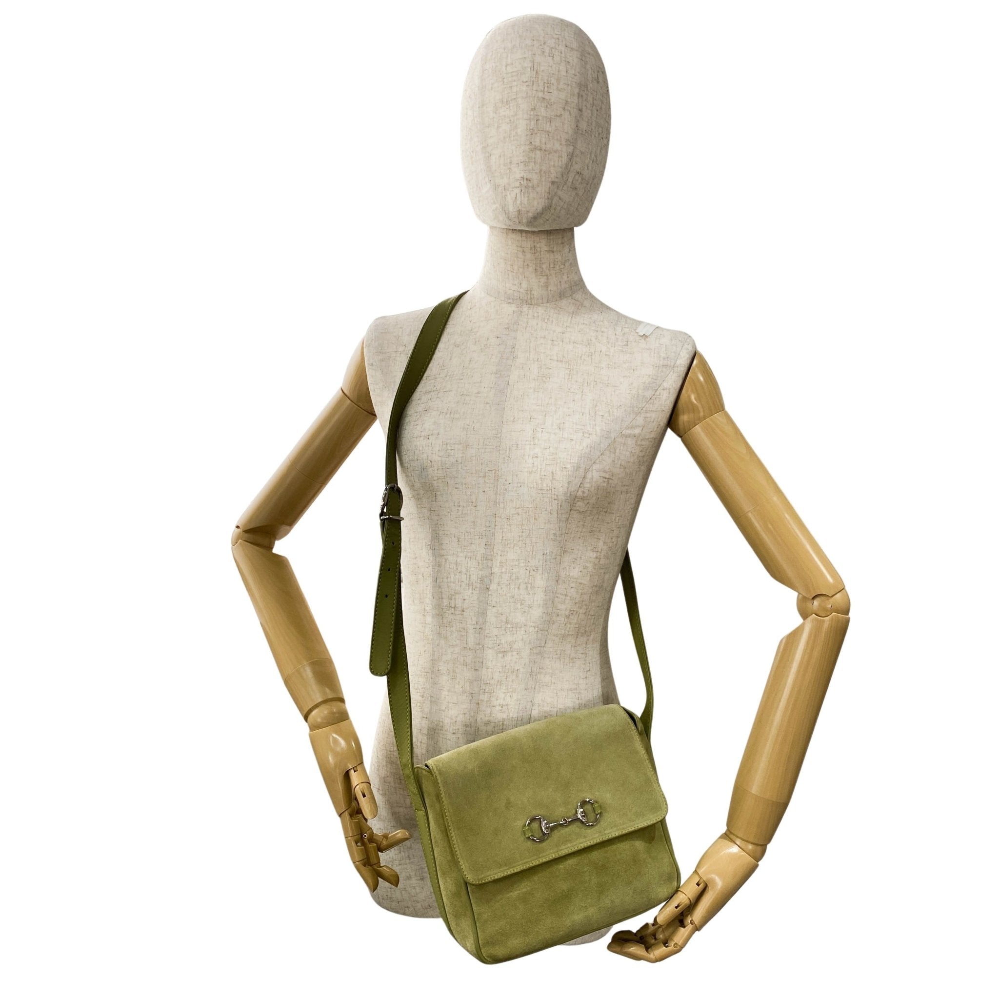 GUCCI Suede Green Horsebit Crossbody Bag, in , Sold by HIVE PRELOVED - Crossbody bags, ,