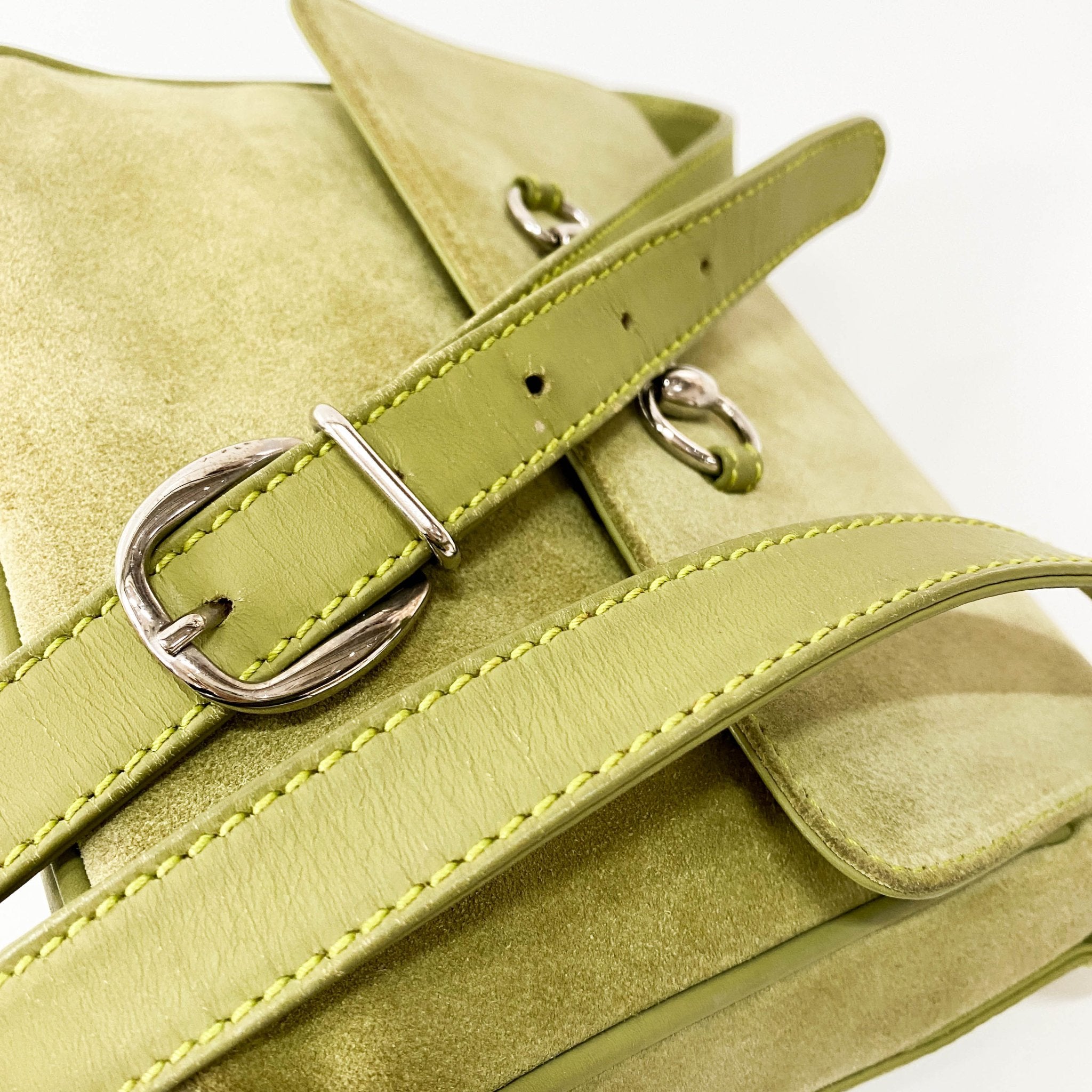 GUCCI Suede Green Horsebit Crossbody Bag, in , Sold by HIVE PRELOVED - Crossbody bags, ,