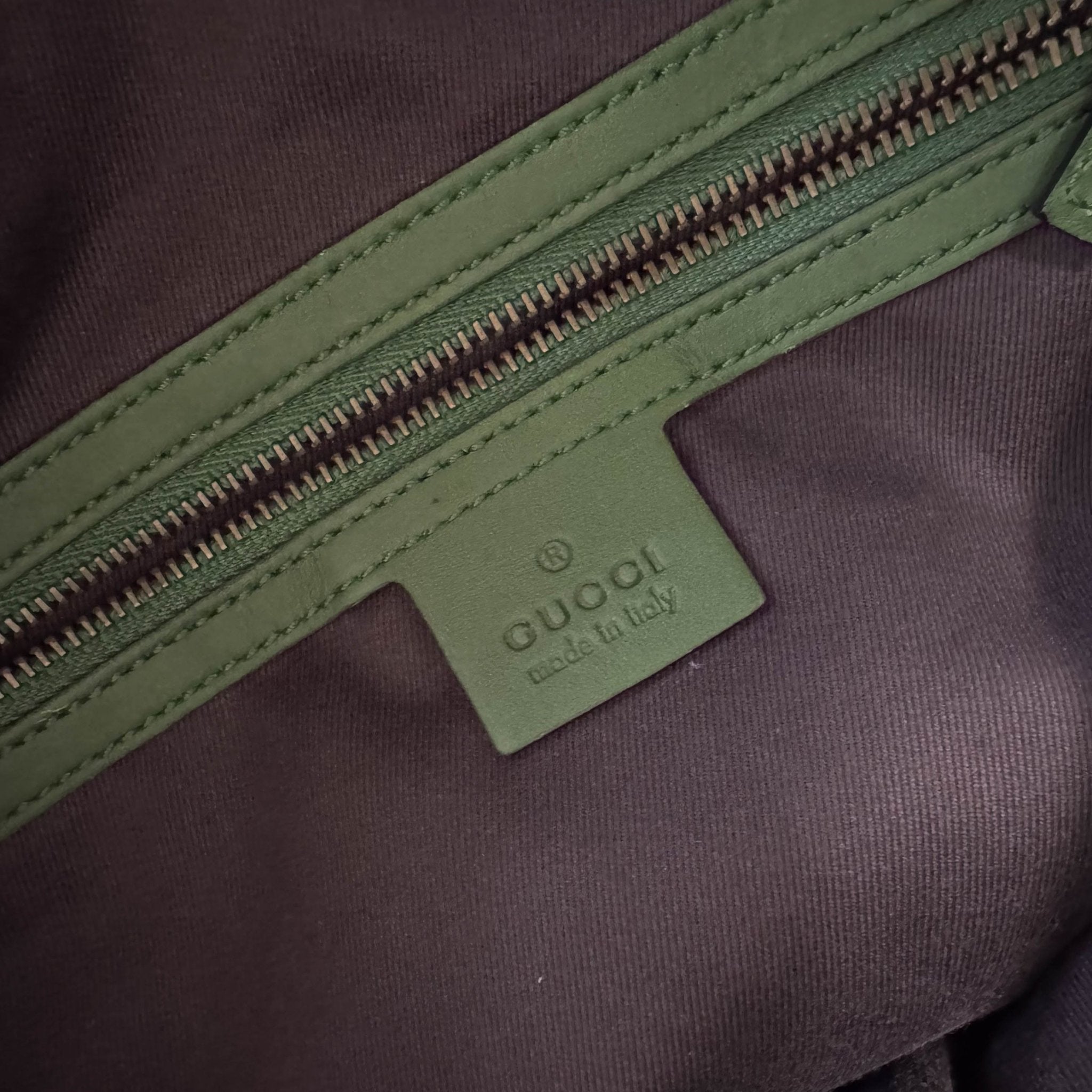 GUCCI Suede Small Boston Bag Green Monogram GG Canvas Leather Bowling, in , Sold by HIVE PRELOVED - Handle Bags, ,