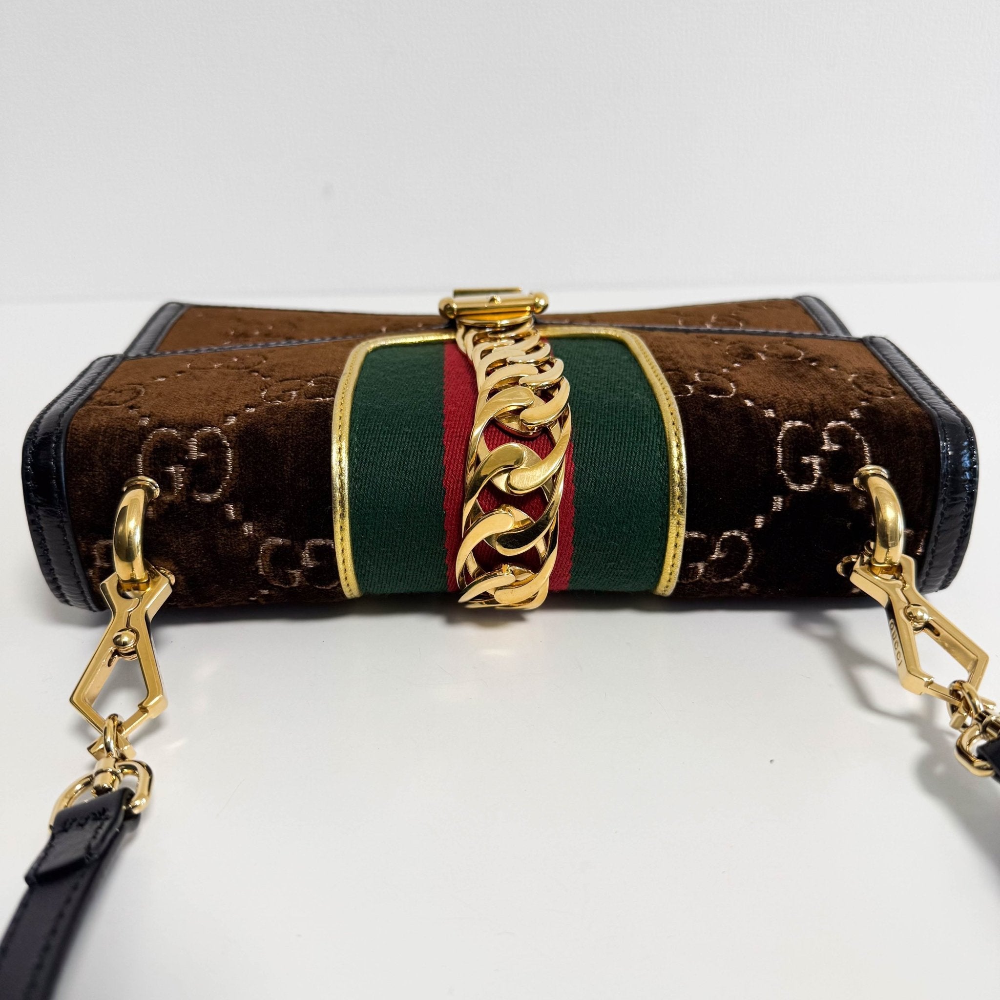 GUCCI Sylvie GG Velvet Brown Suede Small Shoulder Bag, in , Sold by HIVE PRELOVED - Shoulder Bags, ,