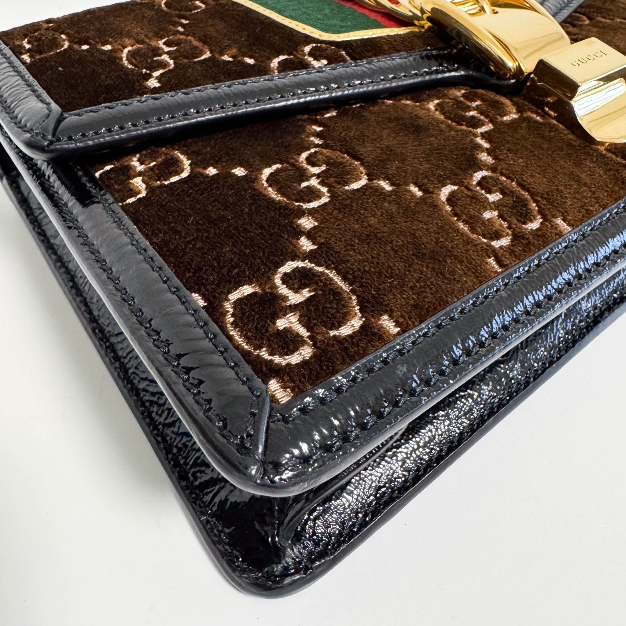 GUCCI Sylvie GG Velvet Brown Suede Small Shoulder Bag, in , Sold by HIVE PRELOVED - Shoulder Bags, ,