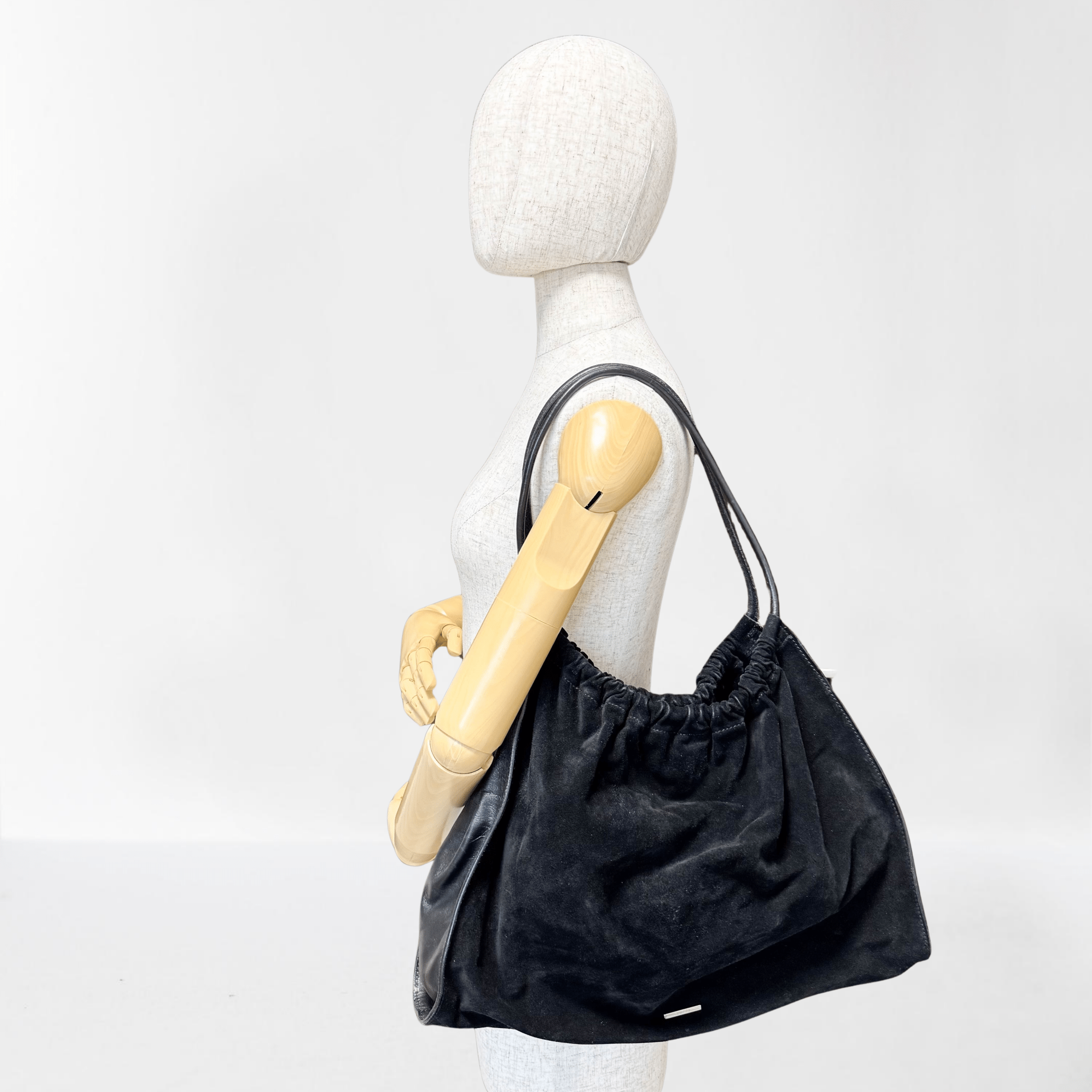 GUCCI Vintage Black Suede and Leather Shoulder Bag, in , Sold by HIVE PRELOVED - Shoulder Bags, ,