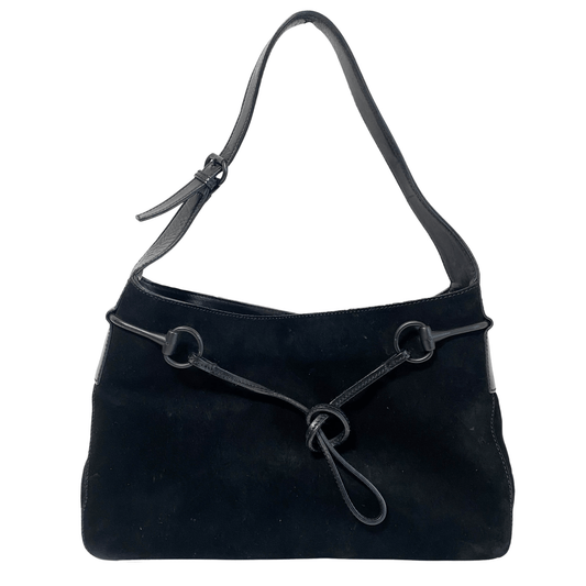 GUCCI Vintage Black Suede Horsebit Shoulder Bag, in , Sold by HIVE PRELOVED - Shoulder Bags, ,