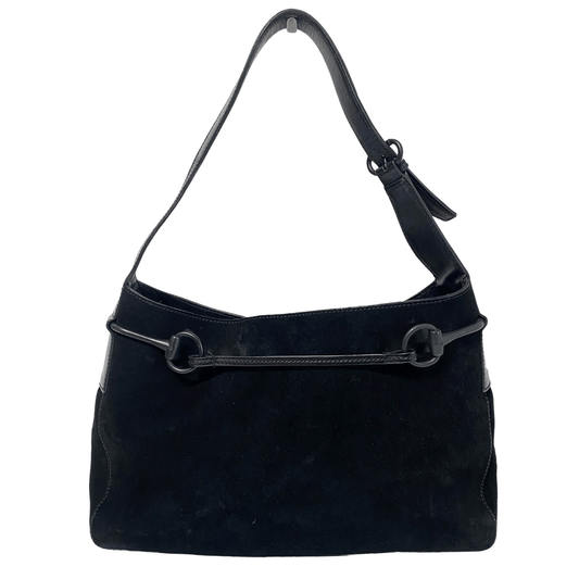 GUCCI Vintage Black Suede Horsebit Shoulder Bag, in , Sold by HIVE PRELOVED - Shoulder Bags, ,