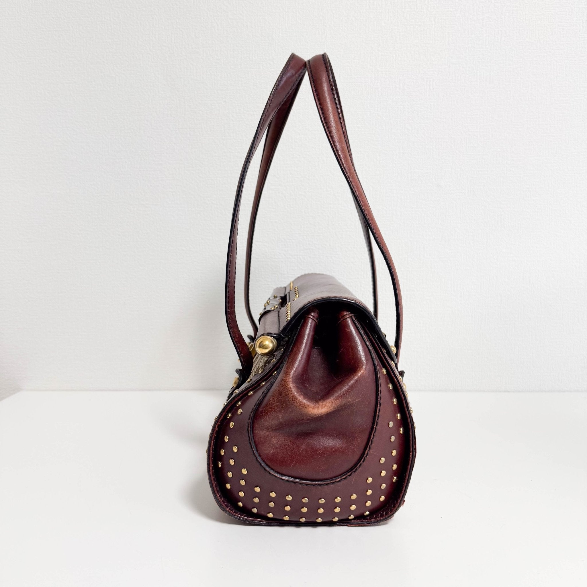 GUCCI Vintage Brown Leather GG Canvas Shoulder Bag, in , Sold by HIVE PRELOVED - Shoulder Bags, ,