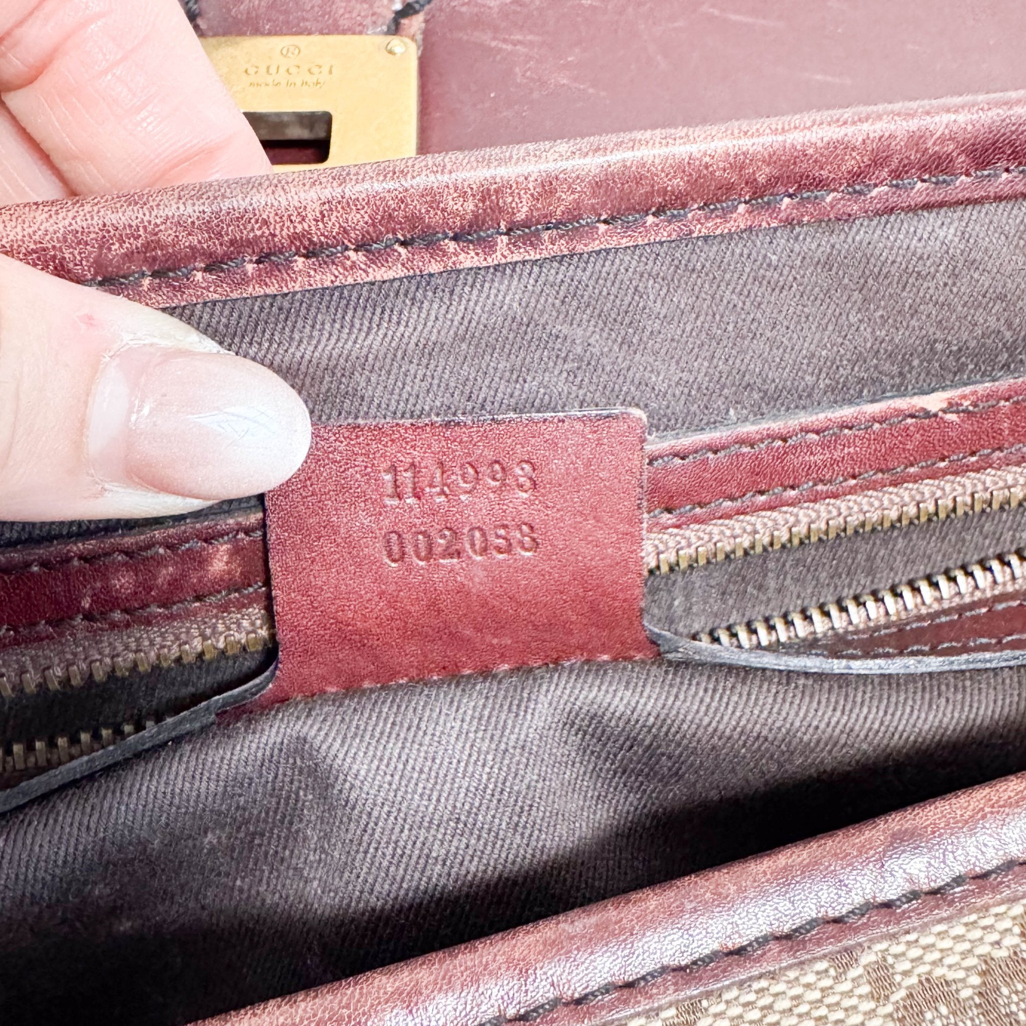 GUCCI Vintage Brown Leather GG Canvas Shoulder Bag, in , Sold by HIVE PRELOVED - Shoulder Bags, ,