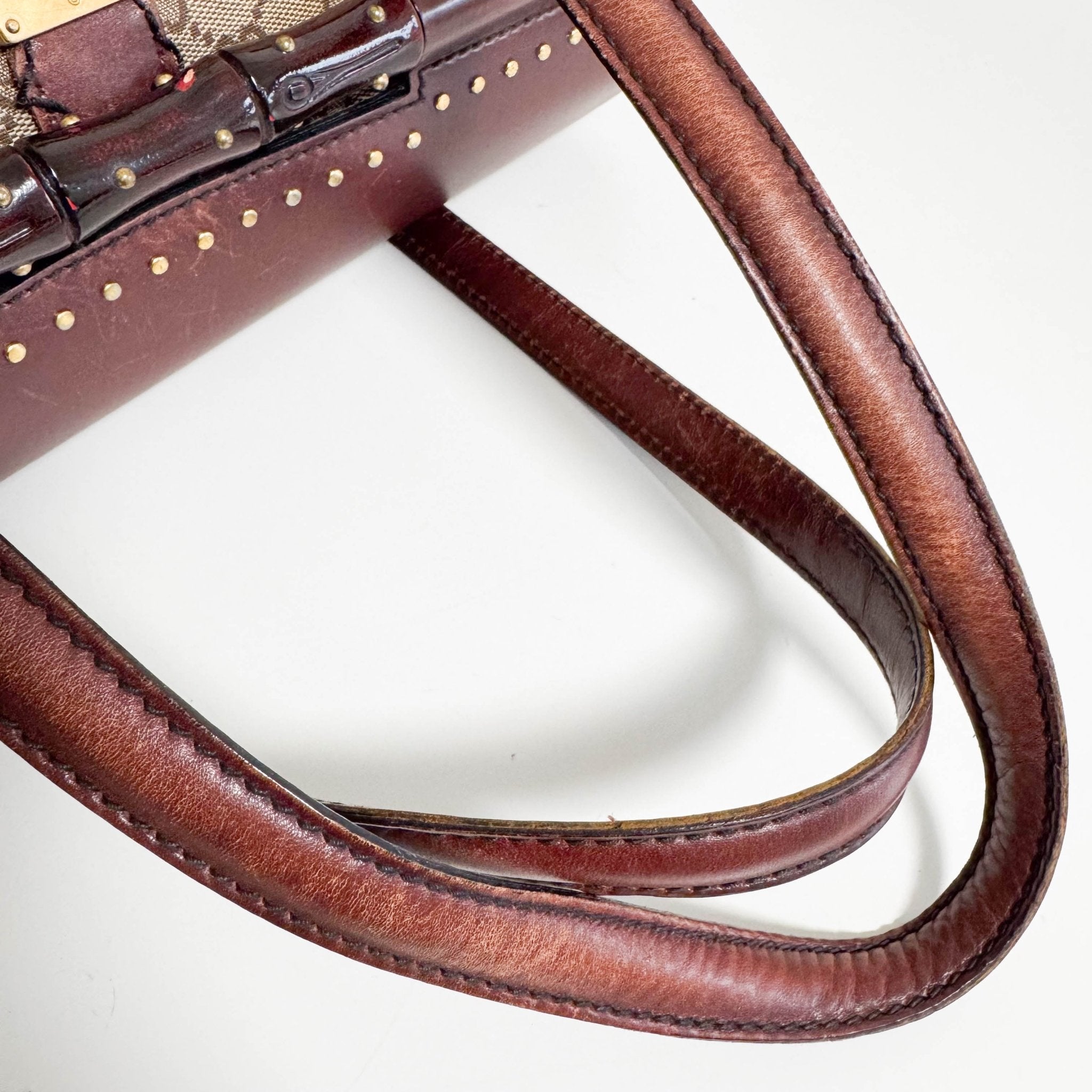 GUCCI Vintage Brown Leather GG Canvas Shoulder Bag, in , Sold by HIVE PRELOVED - Shoulder Bags, ,