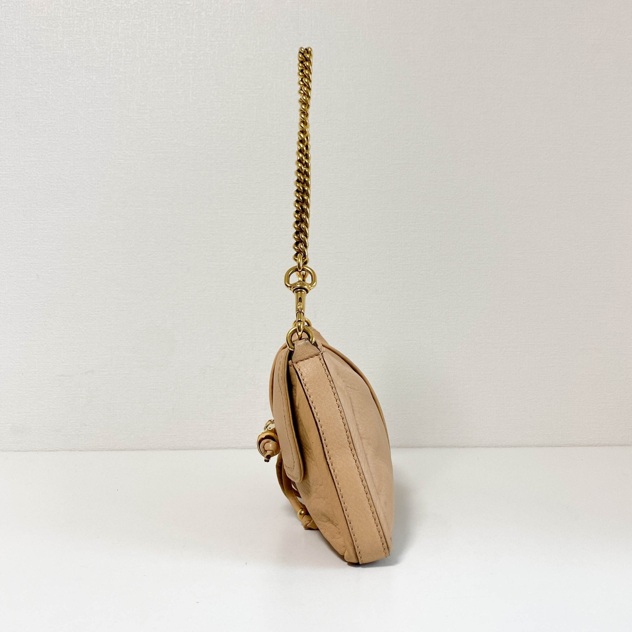 GUCCI Vintage Mini Beige Leather Bamboo Shoulder Bag, in , Sold by HIVE PRELOVED - Shoulder Bags, ,