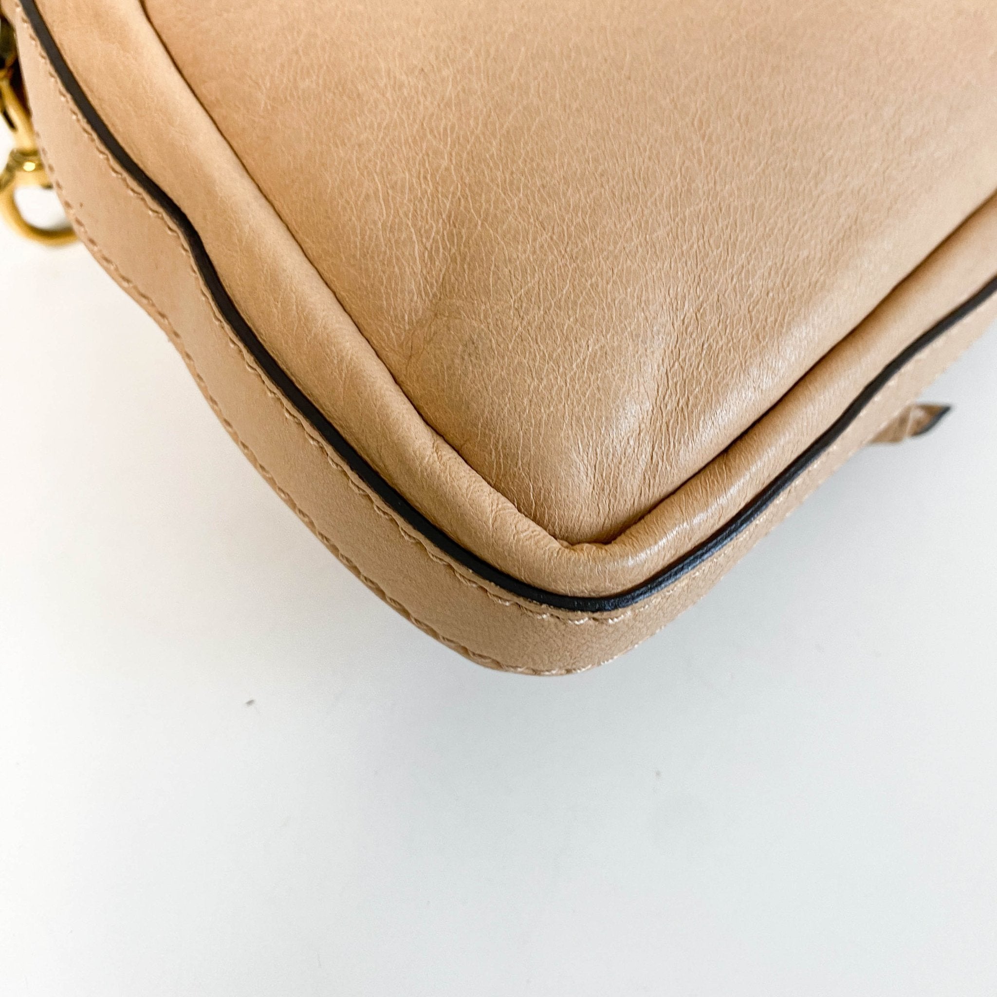 GUCCI Vintage Mini Beige Leather Bamboo Shoulder Bag, in , Sold by HIVE PRELOVED - Shoulder Bags, ,