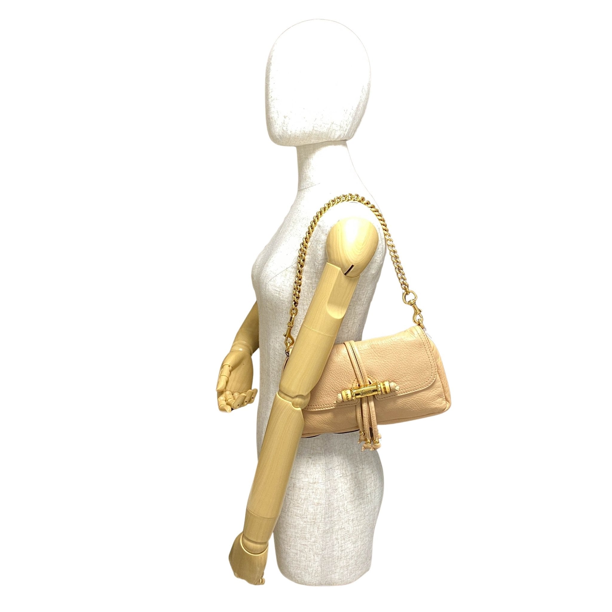 GUCCI Vintage Mini Beige Leather Bamboo Shoulder Bag, in , Sold by HIVE PRELOVED - Shoulder Bags, ,