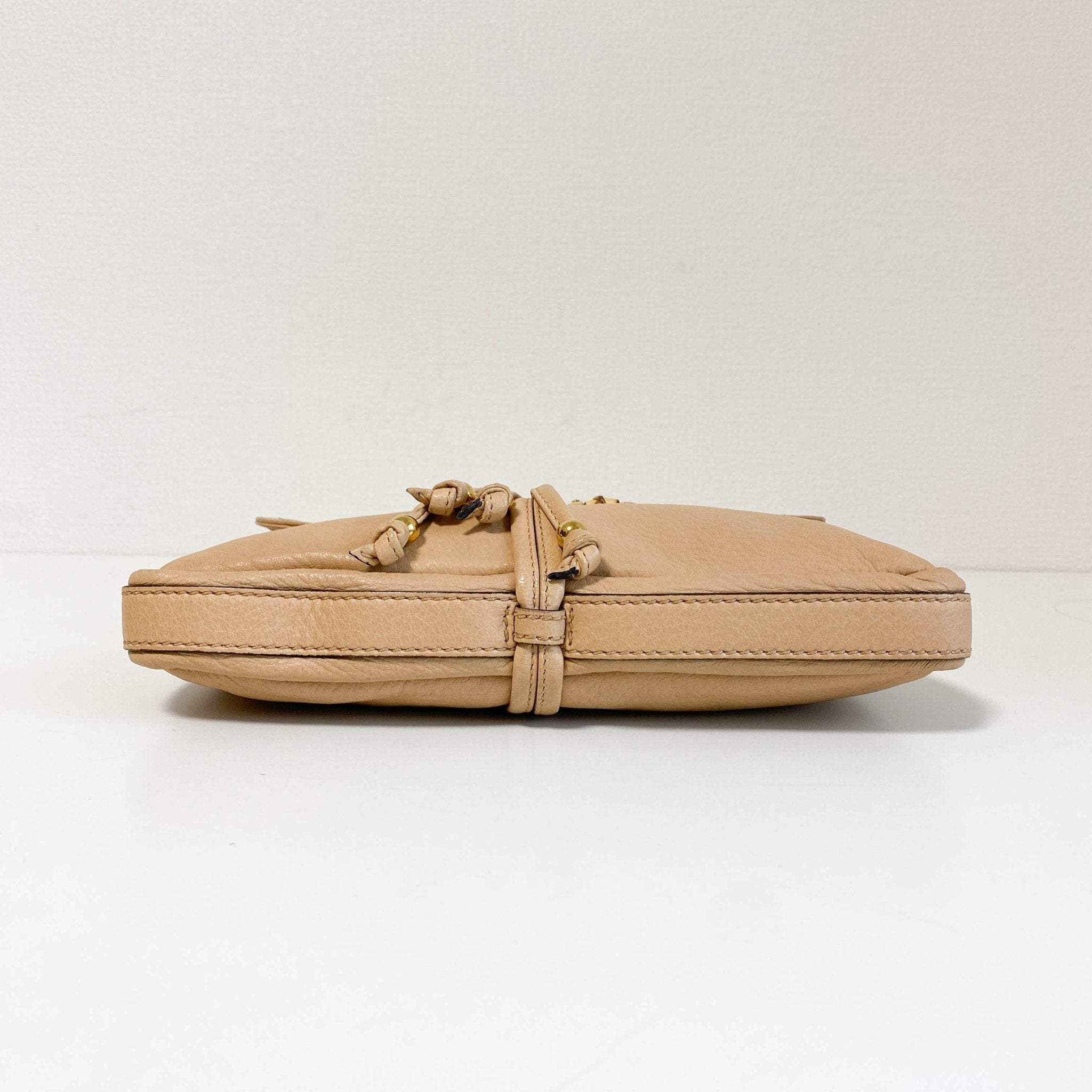 GUCCI Vintage Mini Beige Leather Bamboo Shoulder Bag, in , Sold by HIVE PRELOVED - Shoulder Bags, ,