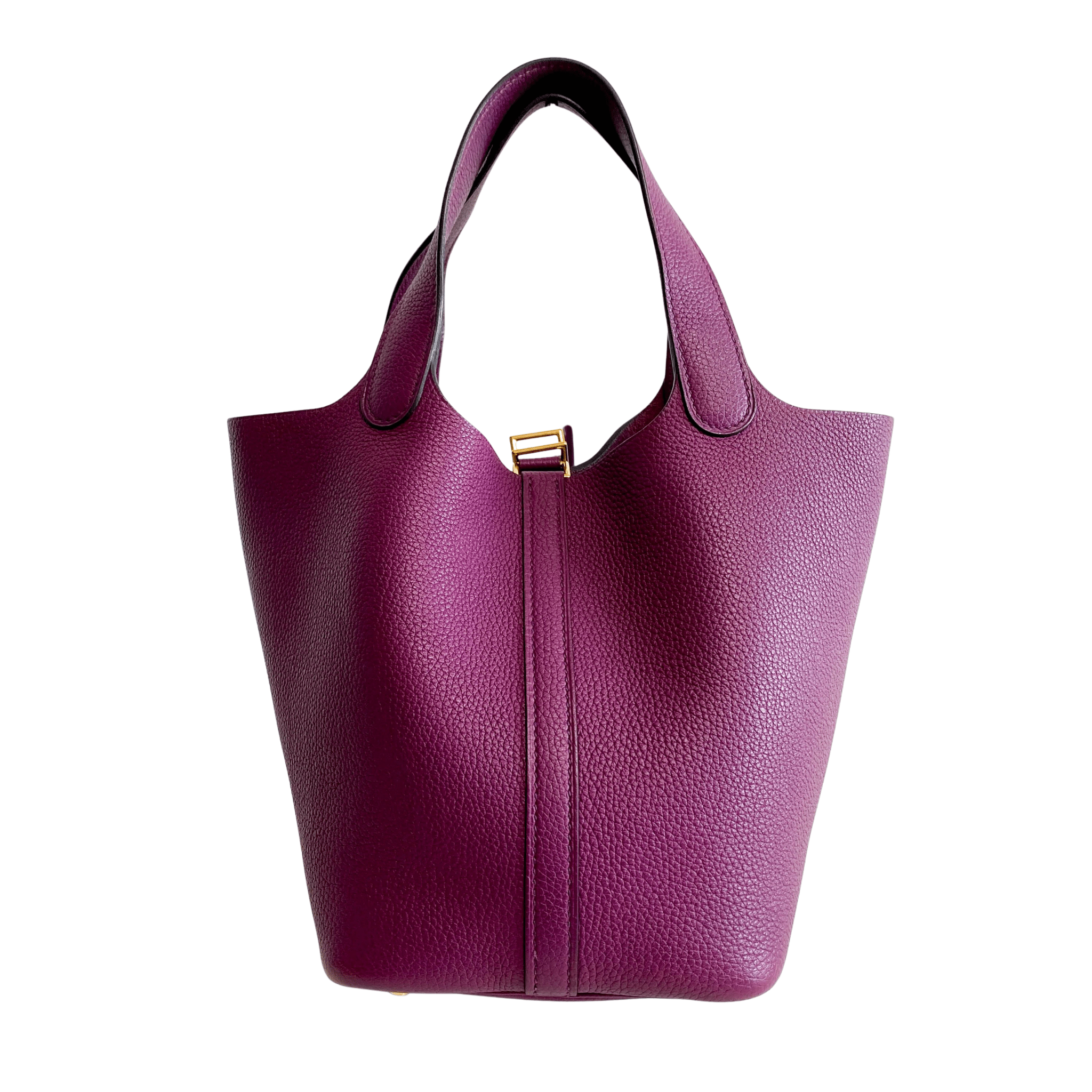 HERMÈS Picotin Lock PM Purple Taurillon Maulice Leather / Gold Hardware, in , Sold by HIVE PRELOVED - Handle Bags, Totes,