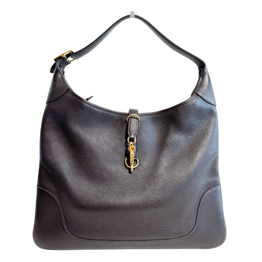 HERMÈS Trim Shoulder Bag Brown Leather / Gold Hardware, in , Sold by HIVE PRELOVED - Shoulder Bags, ,