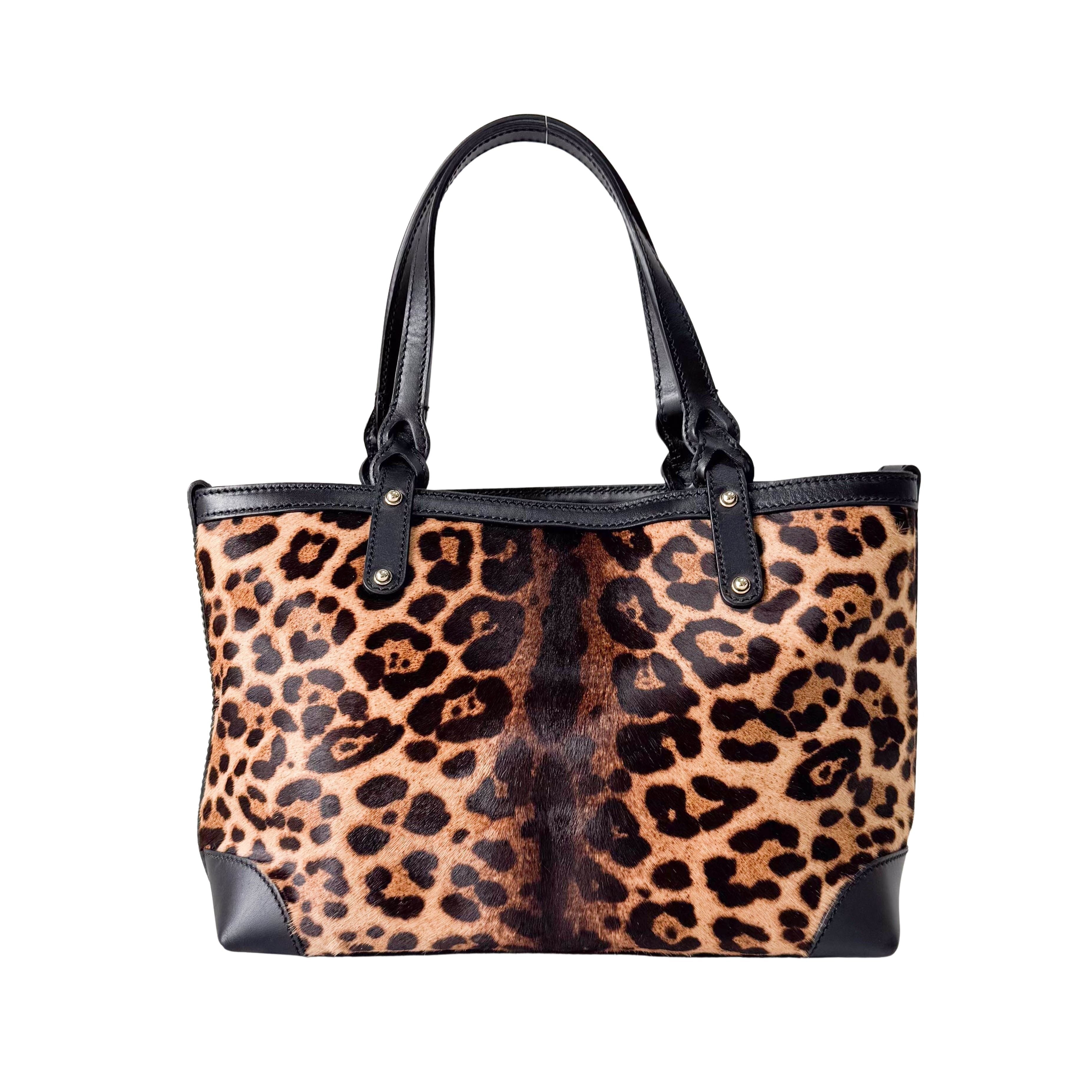 Yellow Jaguar Print Pony Hair Handbag
