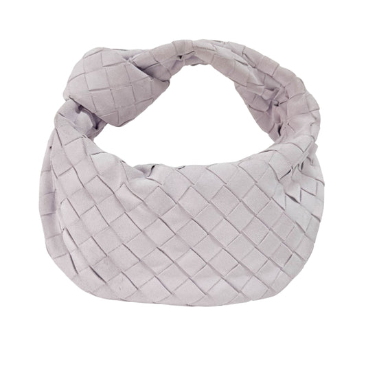 Small Intrecciato White Suede Handbag