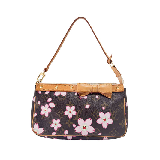 Monogram x Takashi Murakami Brown Coated Canvas Pochette Accessory