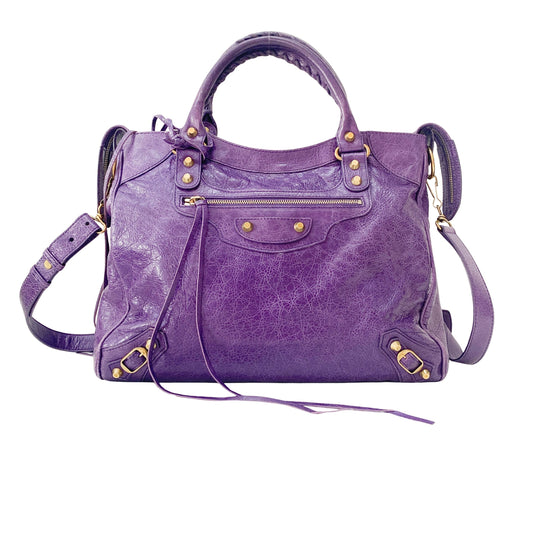 Velo Purple Leather Two Way Bag