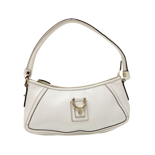 Abbey White Leather Shoulder Bag