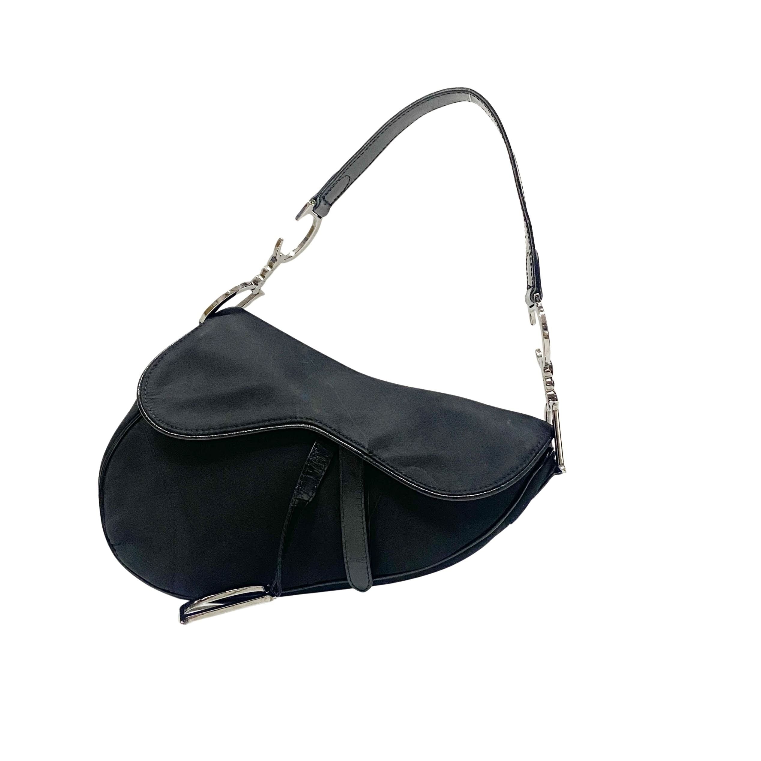 Saddle Black Nylon Shoulder Bag