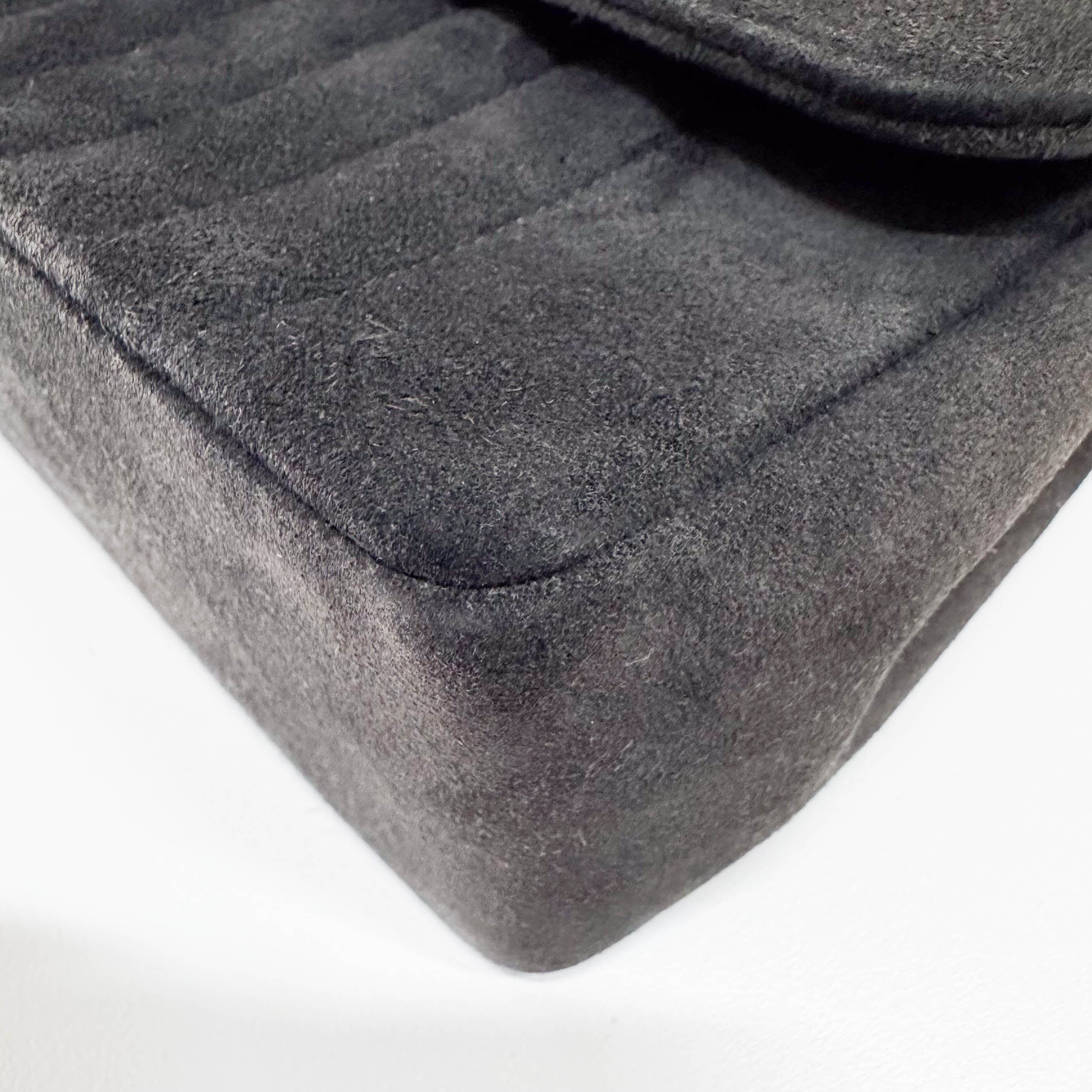 Mademoiselle Black Suede Crossbody Bag