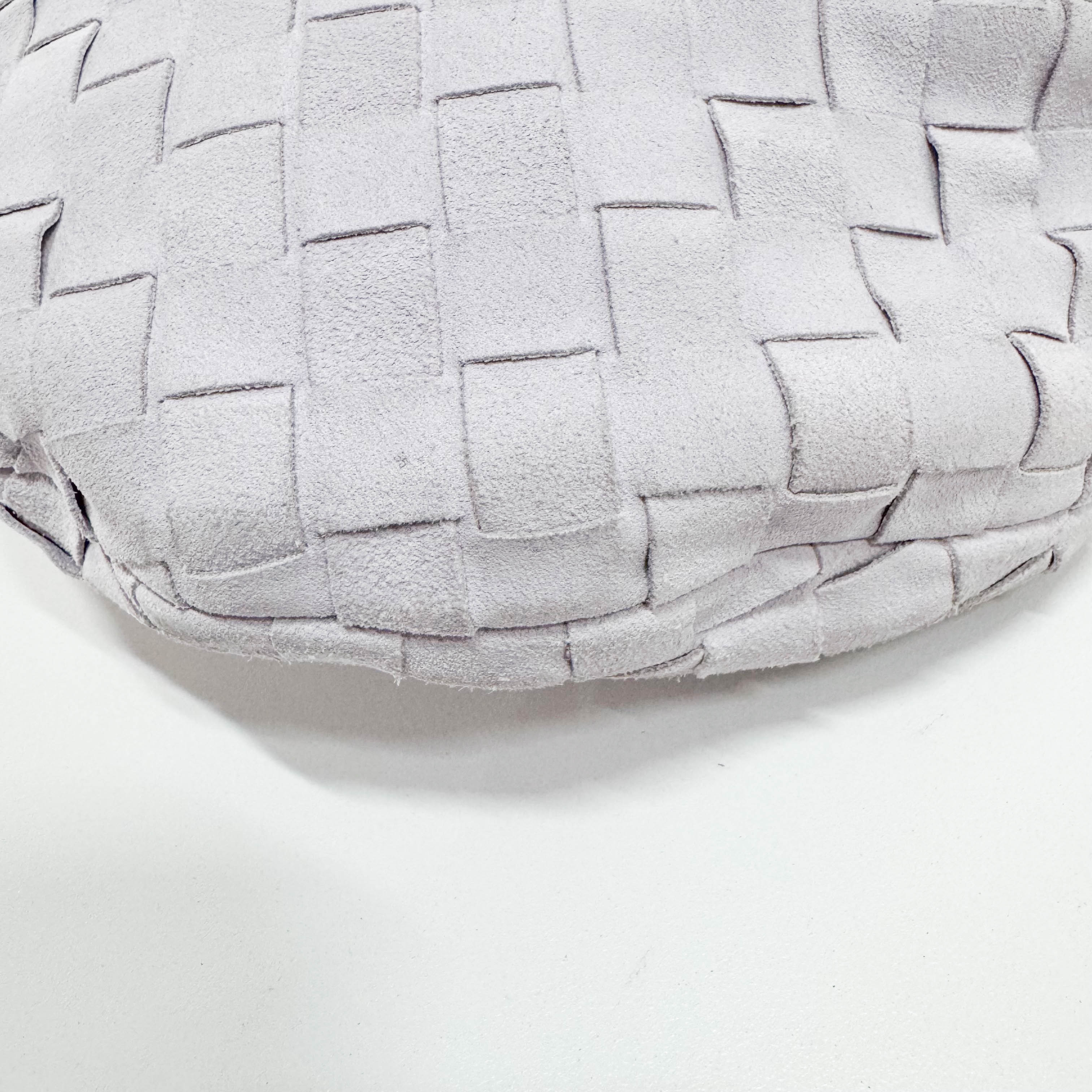 Small Intrecciato White Suede Handbag