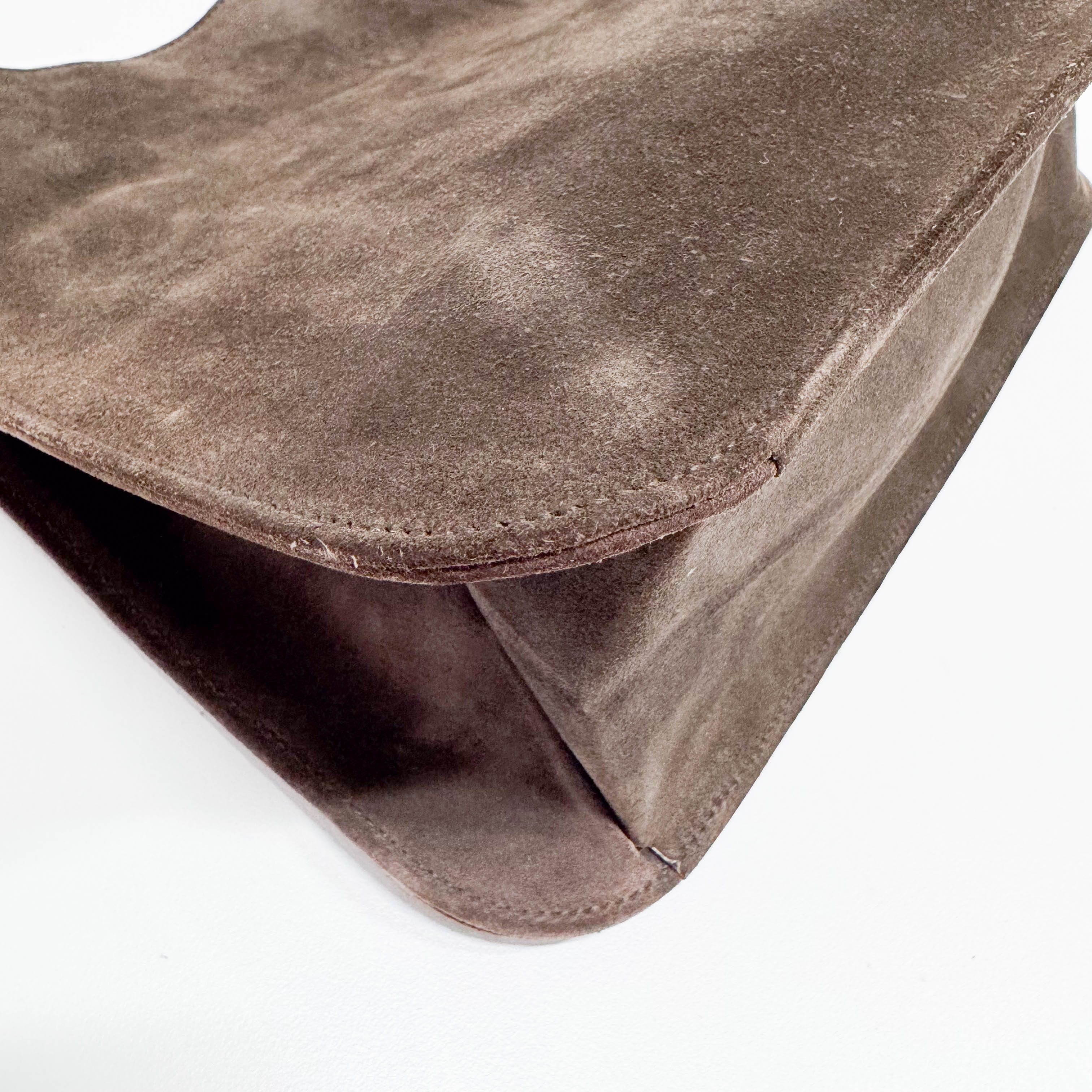 Brown Suede Shoulder Bag