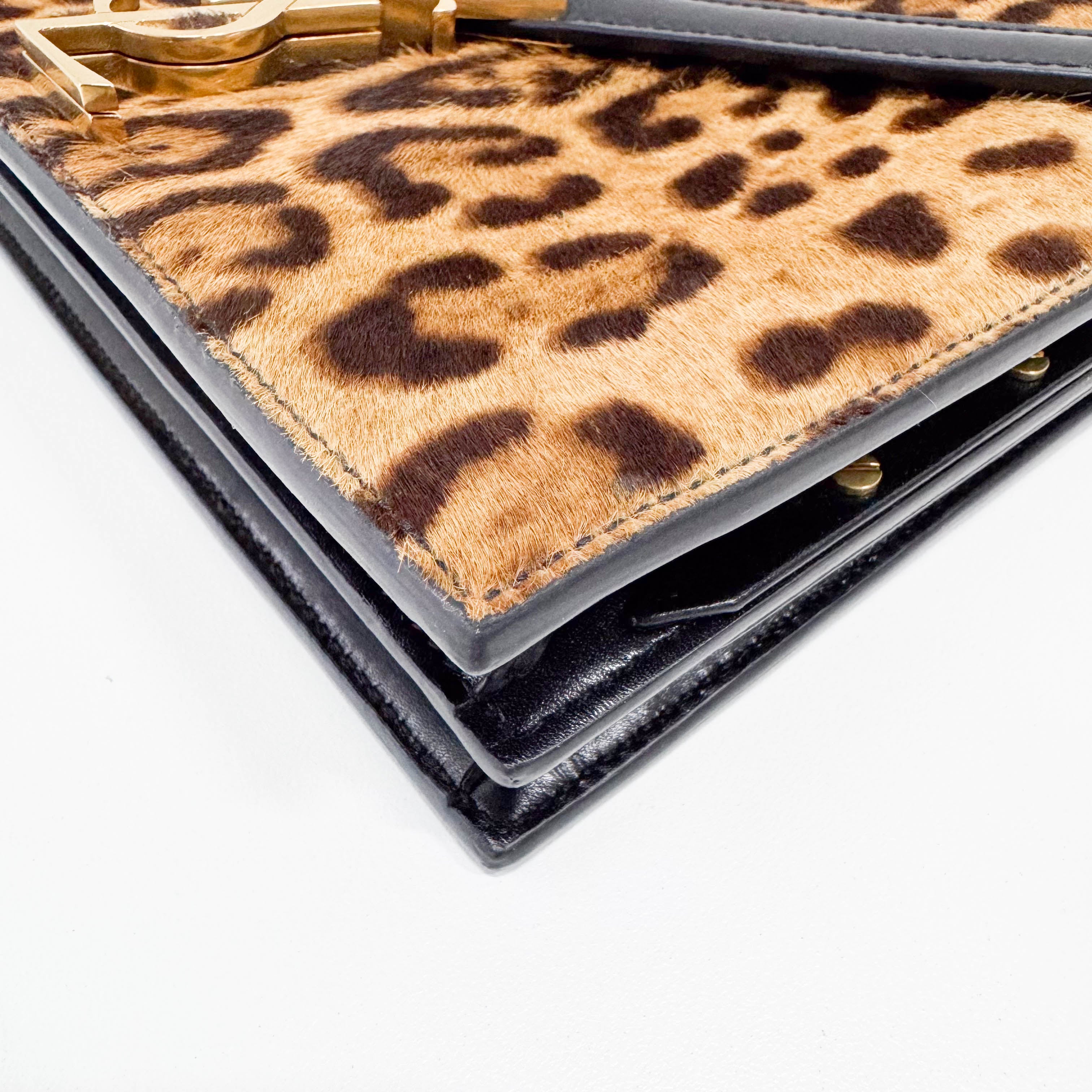 Cassandra Brown Jaguar Pony Hair Chain Shoulder Bag