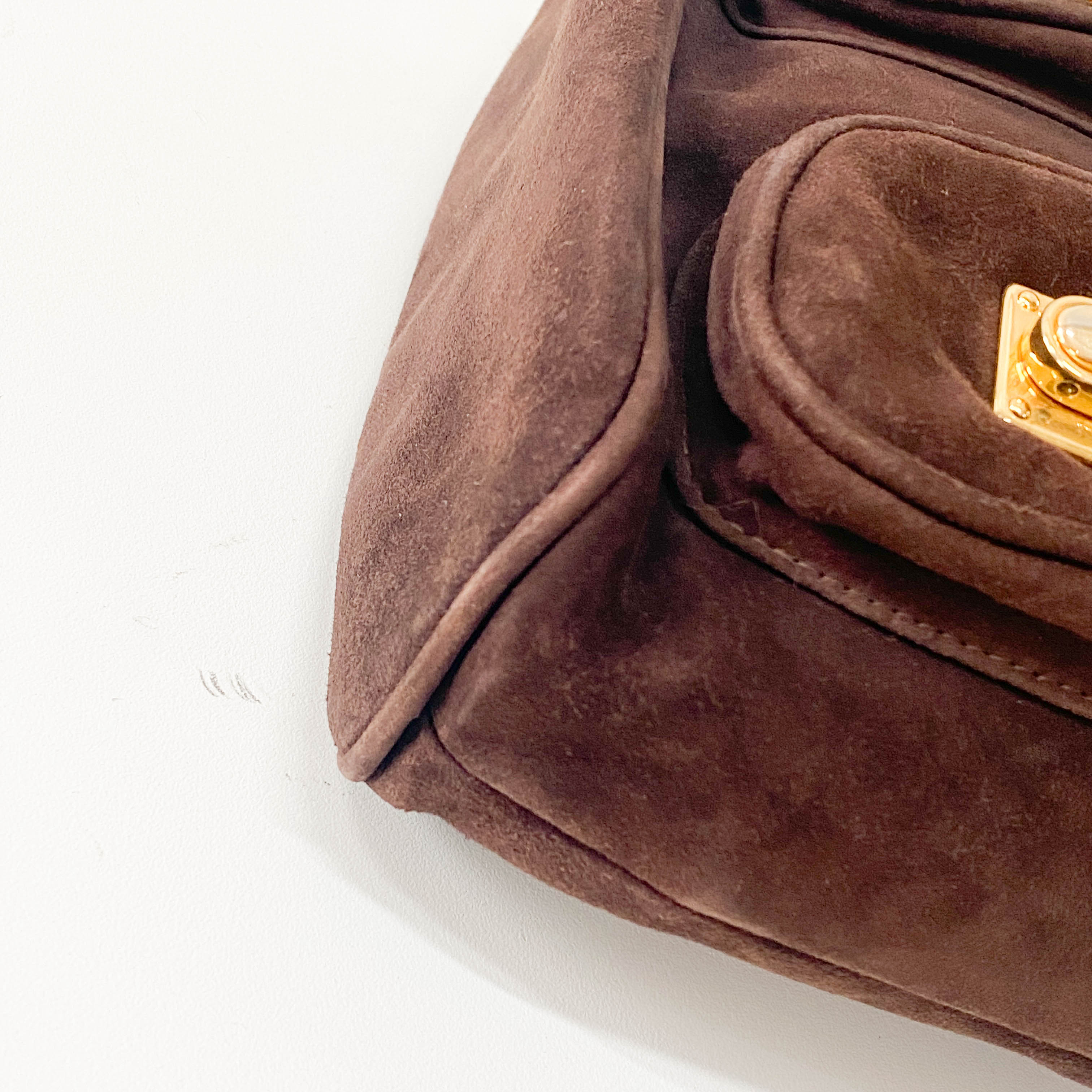 Brown Suede Backpack