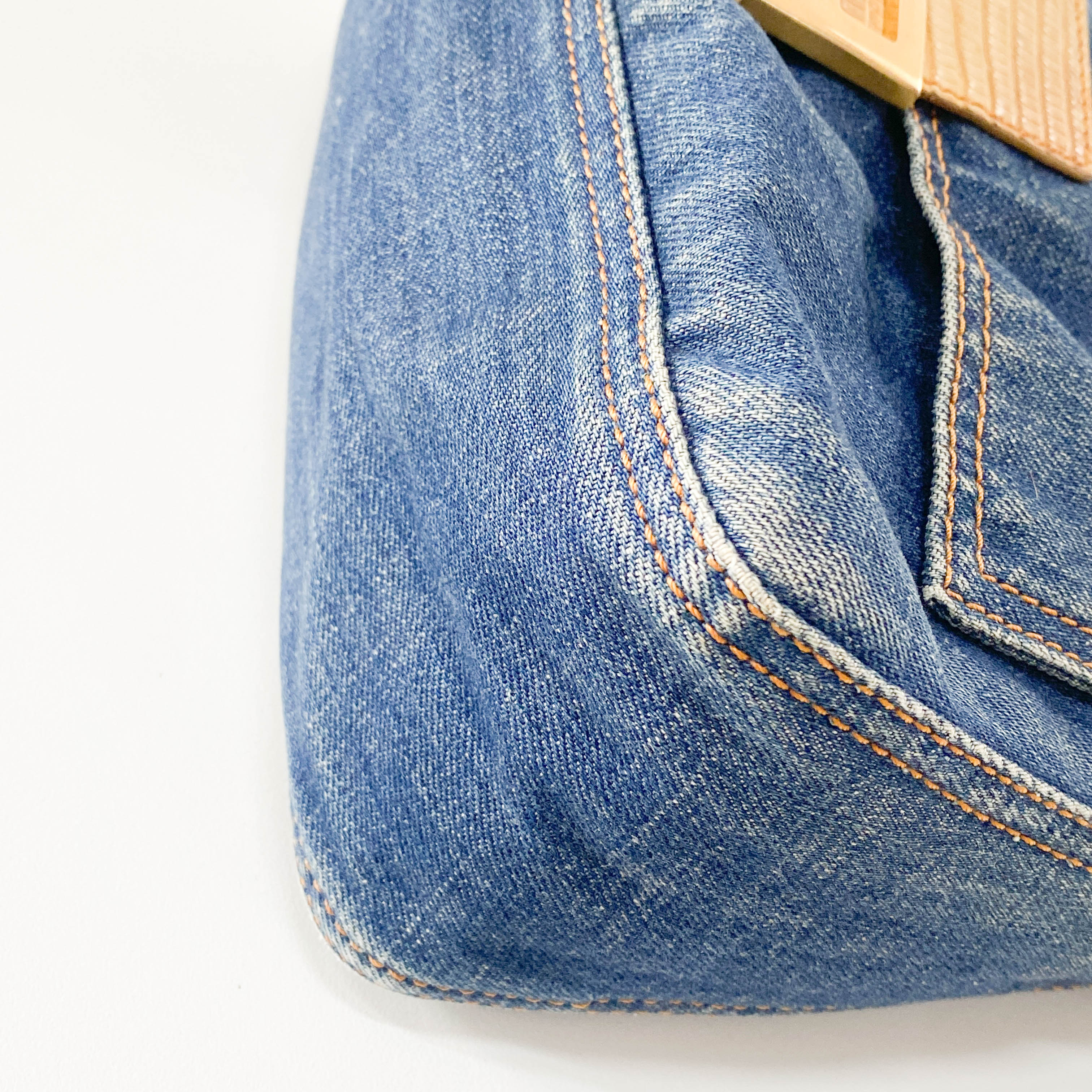 Mamma Baguette Blue Denim Shoulder Bag