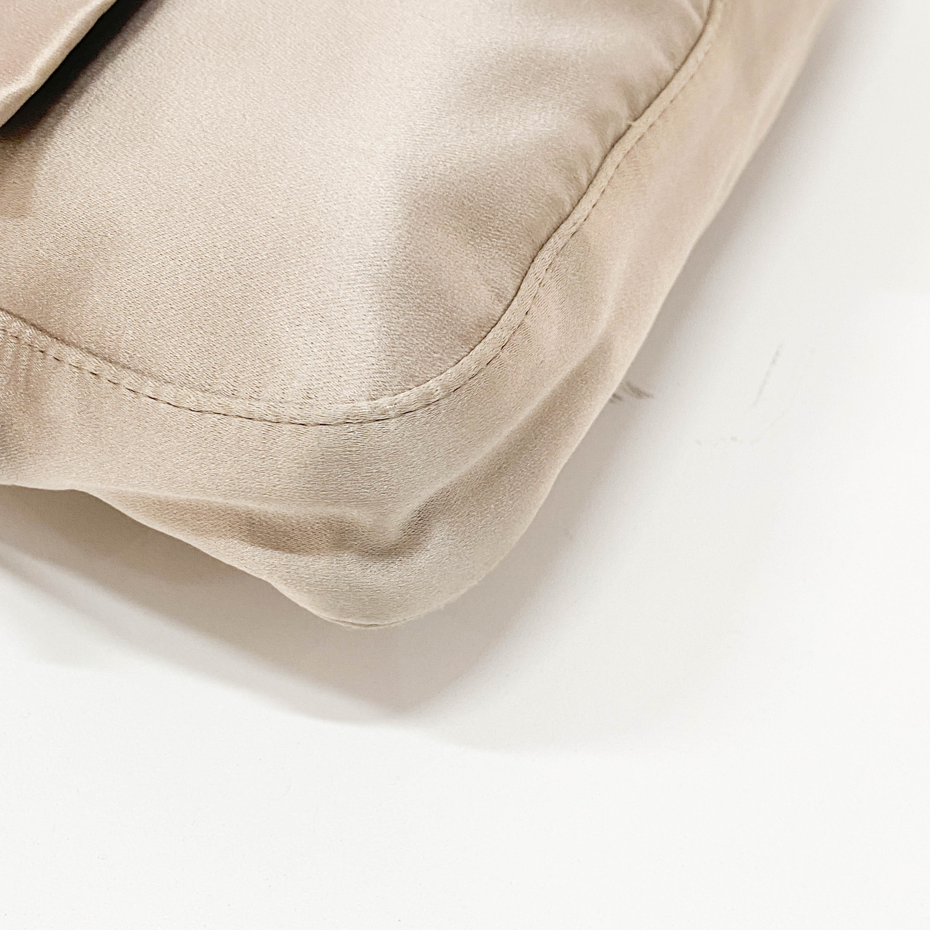 Baguette Grey Satin & Croc Embossed Leather Rhinestone Shoulder Bag