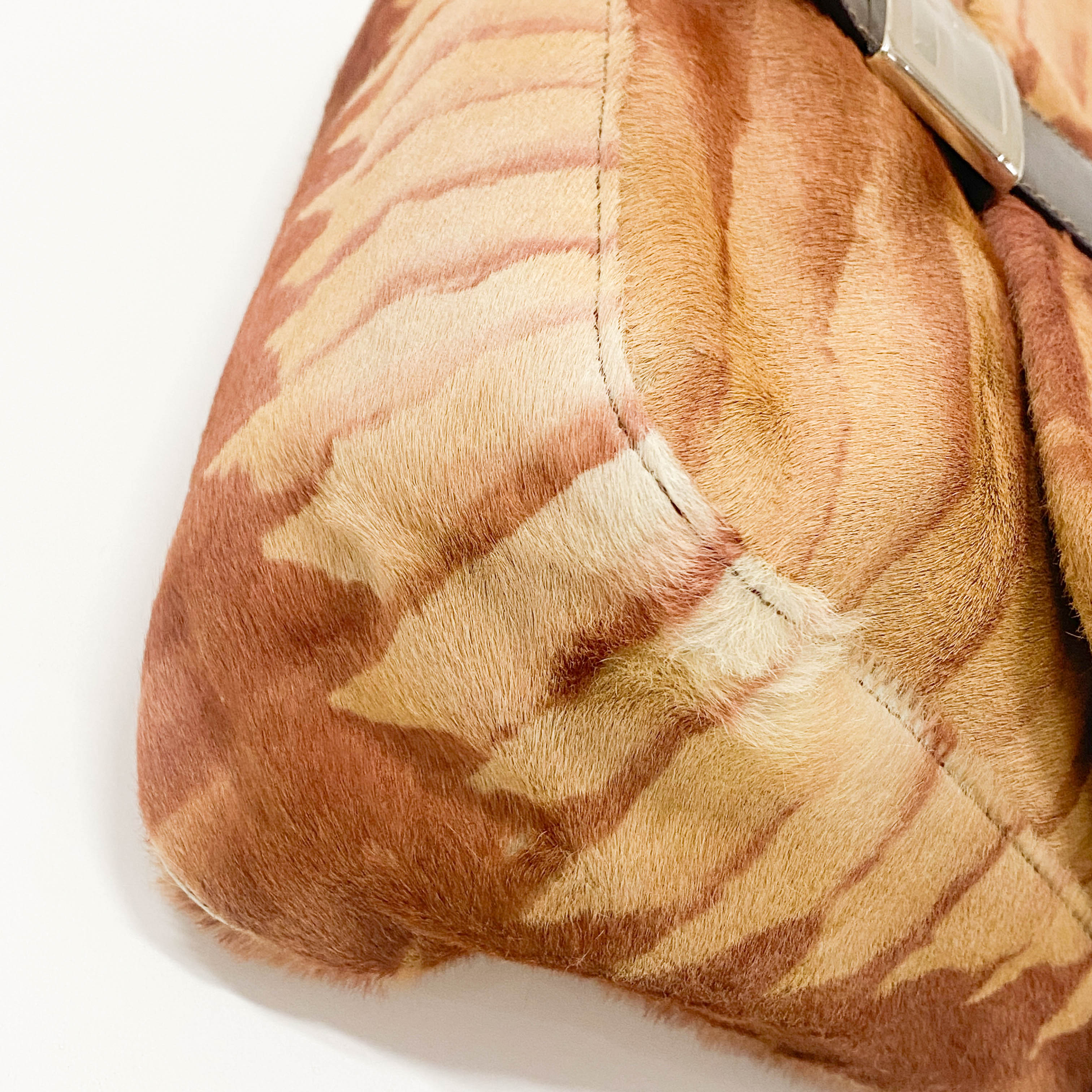 Mamma Baguette Red Zebra Print Pony Hair Shoulder Bag