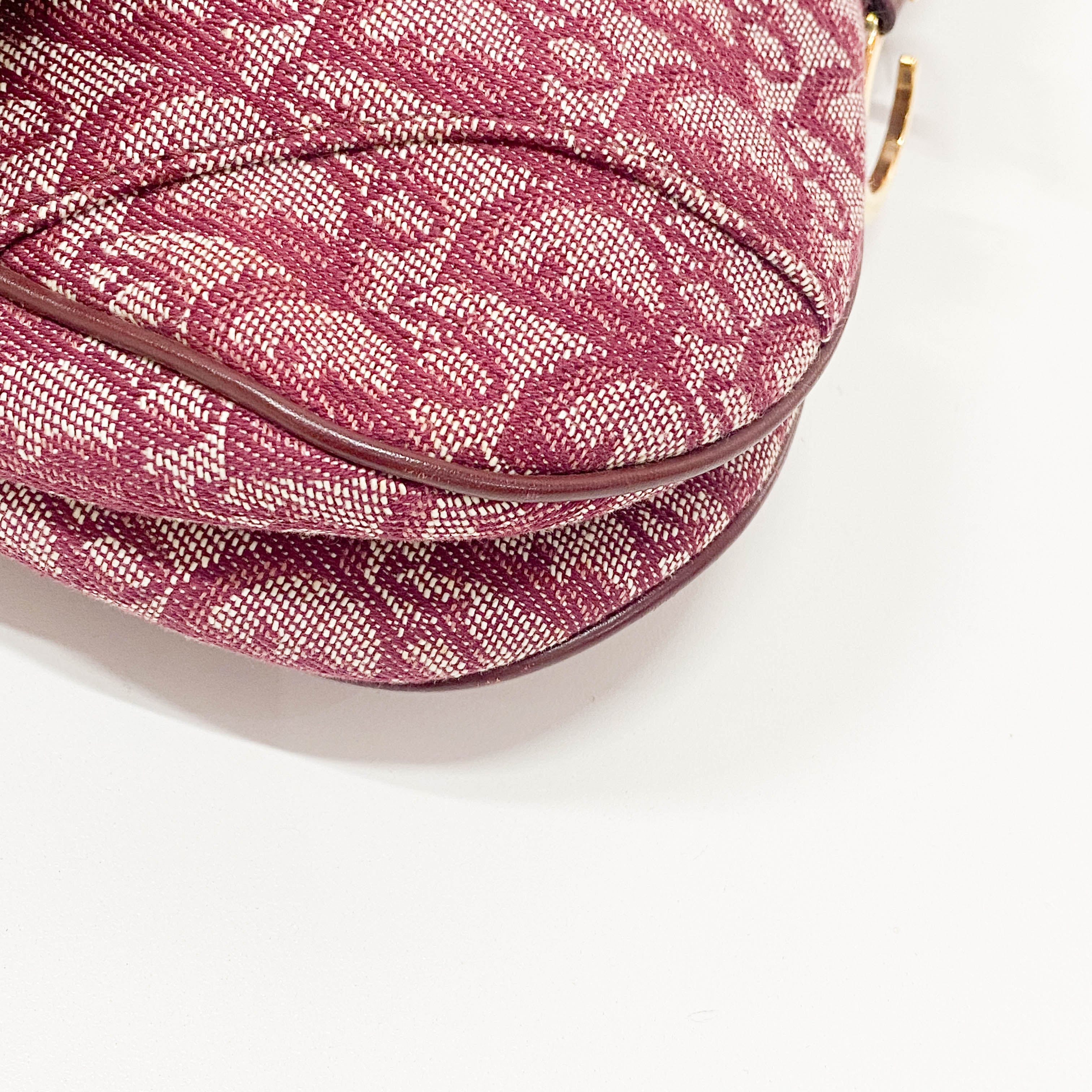 Double Saddle Trotter Red Jacquard Shoulder Bag