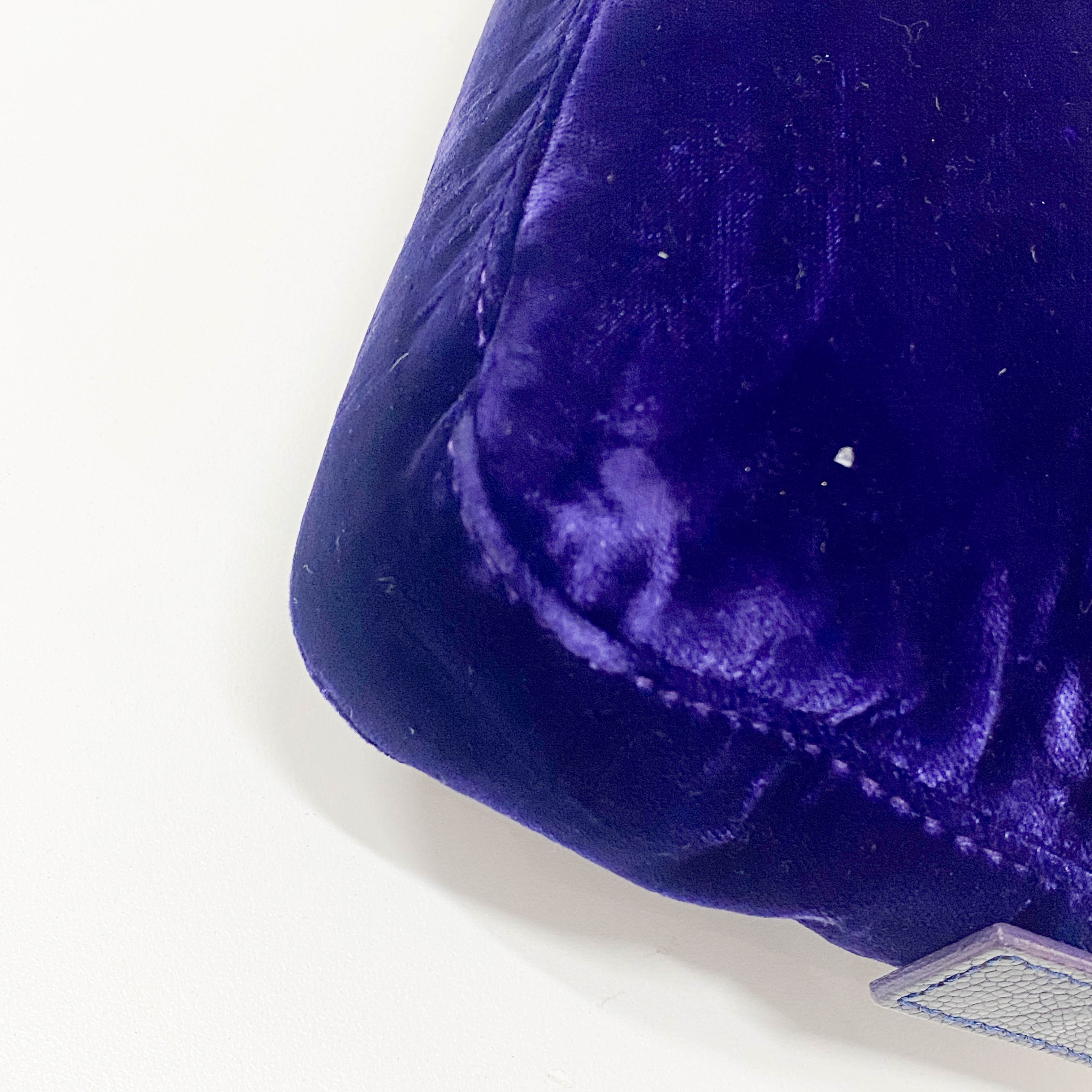 Baguette Purple Velvet Shoulder Bag