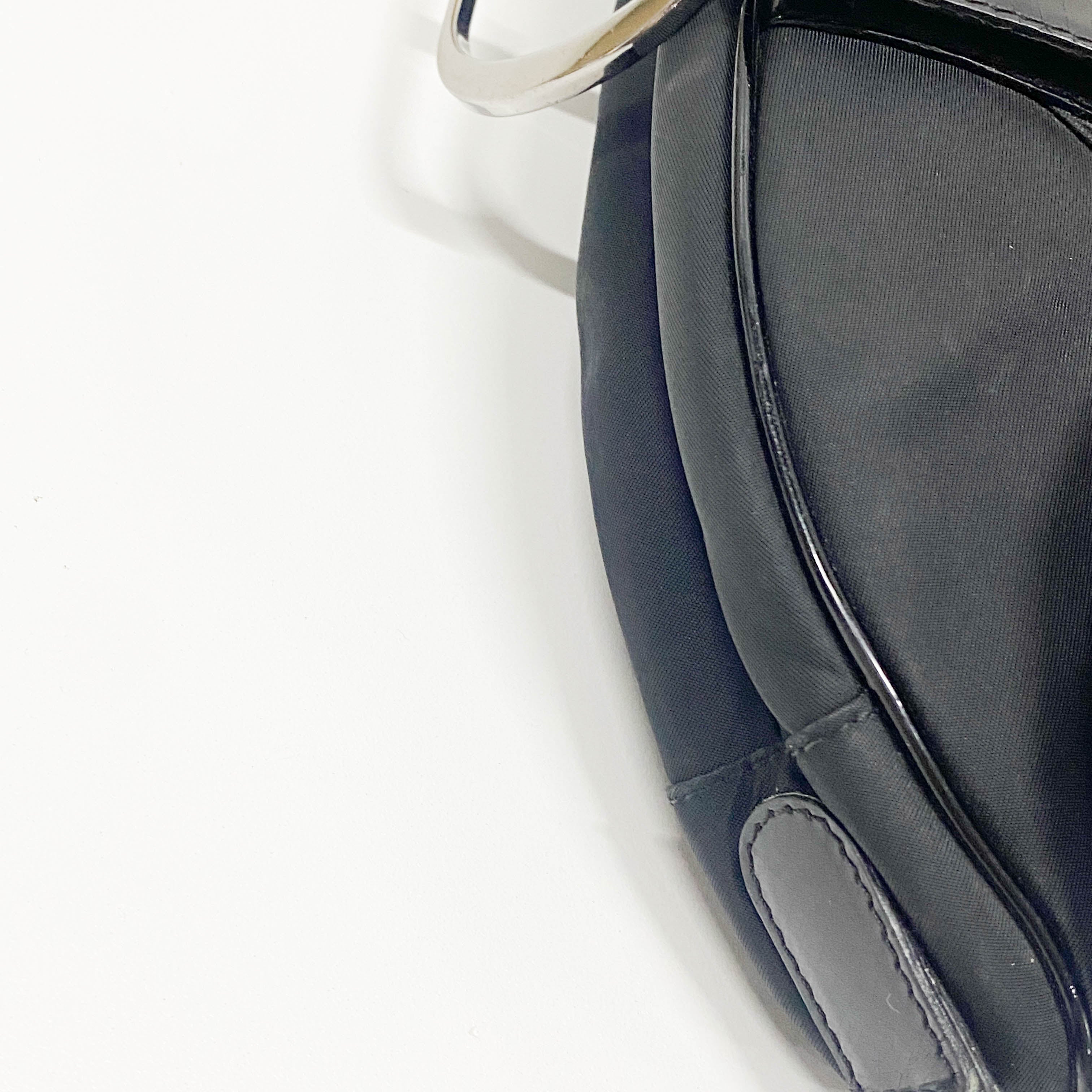 Saddle Black Nylon Shoulder Bag