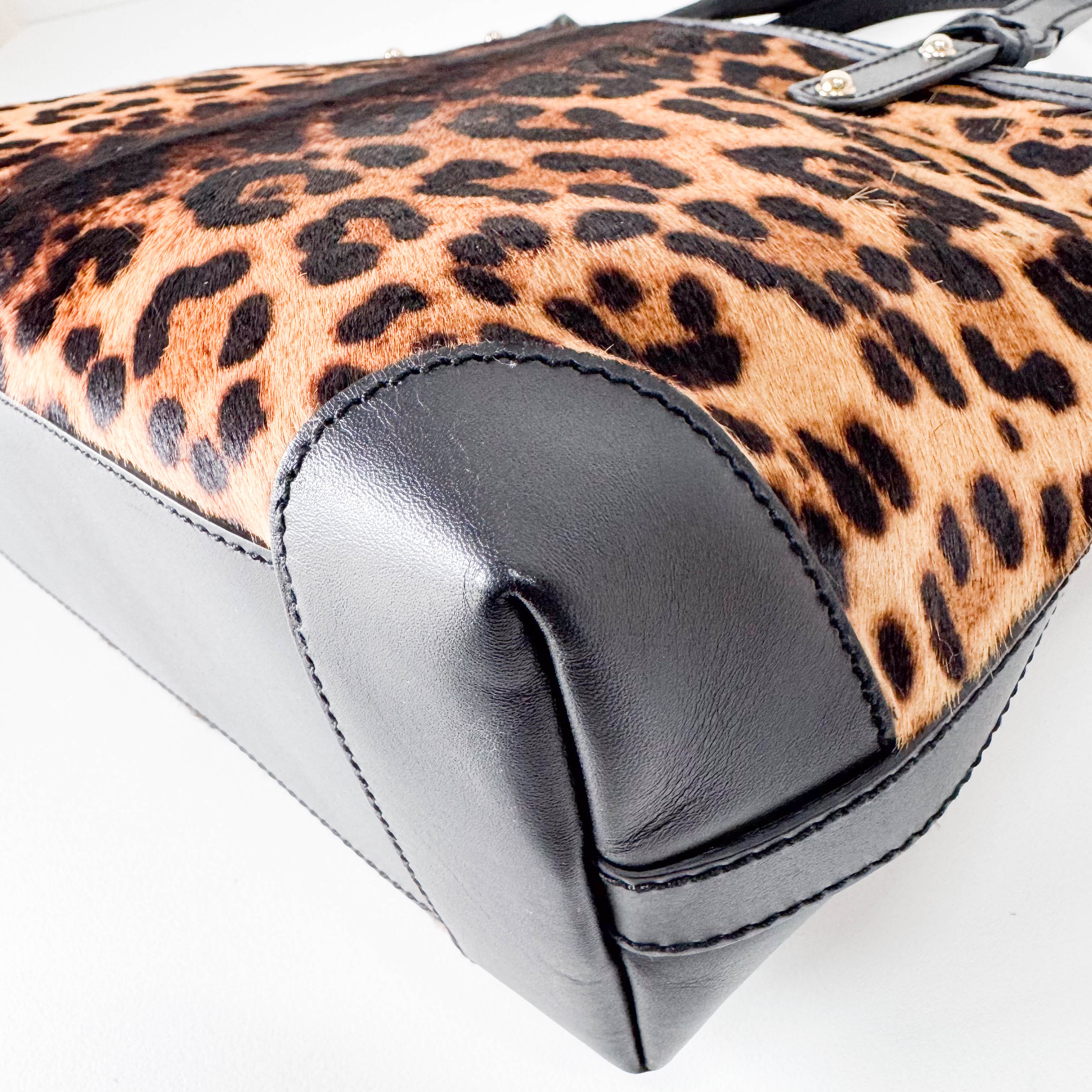 Yellow Jaguar Print Pony Hair Handbag