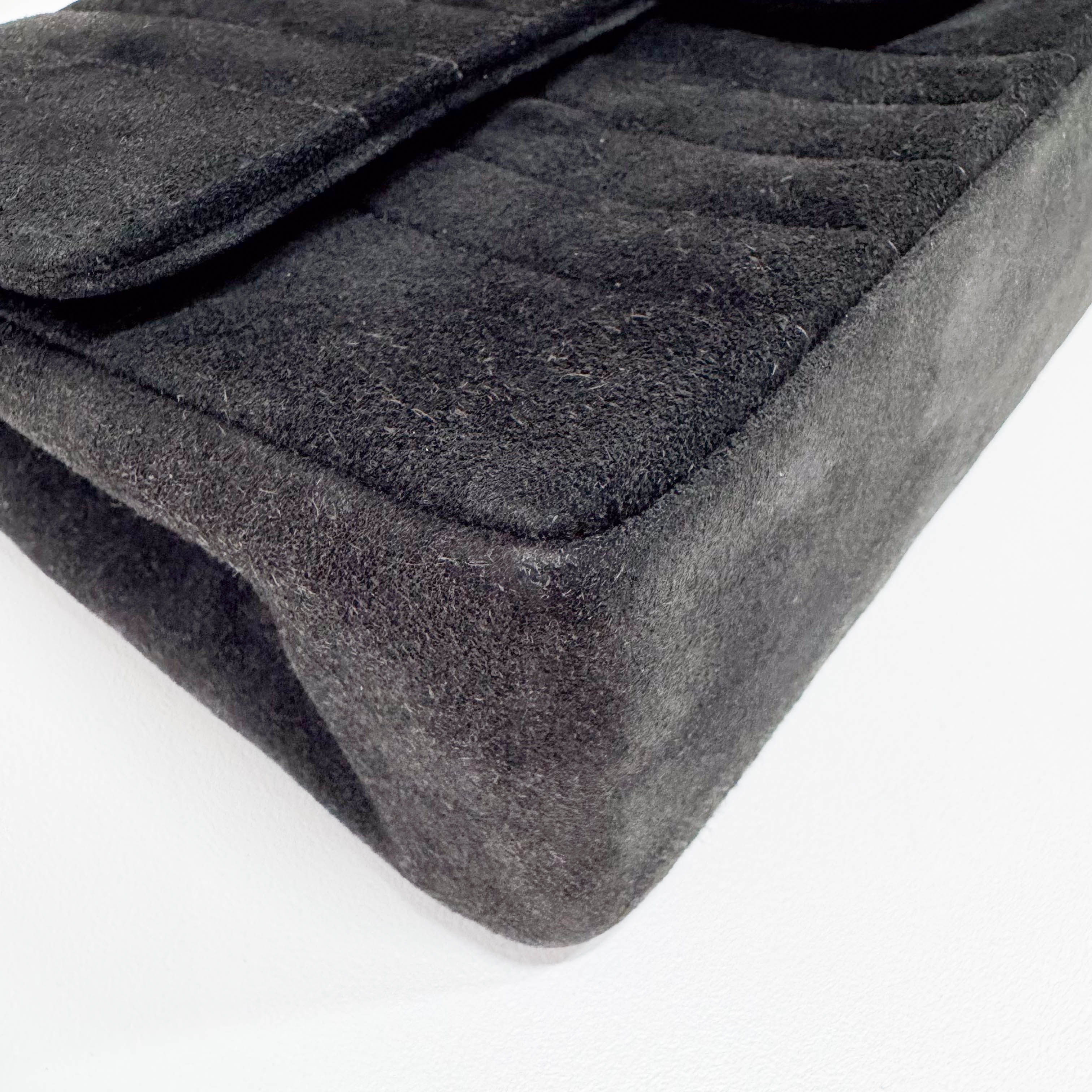 Mademoiselle Black Suede Crossbody Bag