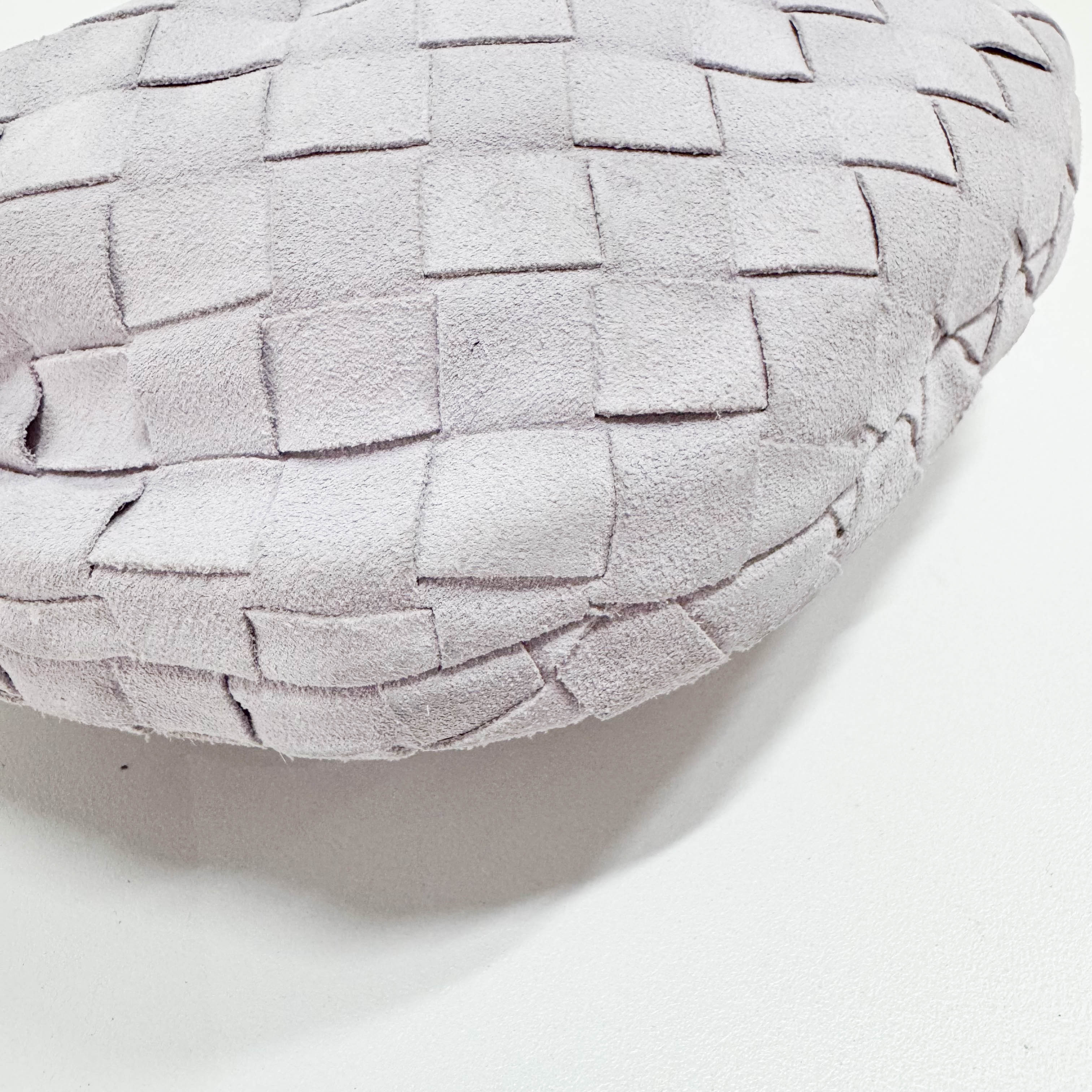 Small Intrecciato White Suede Handbag