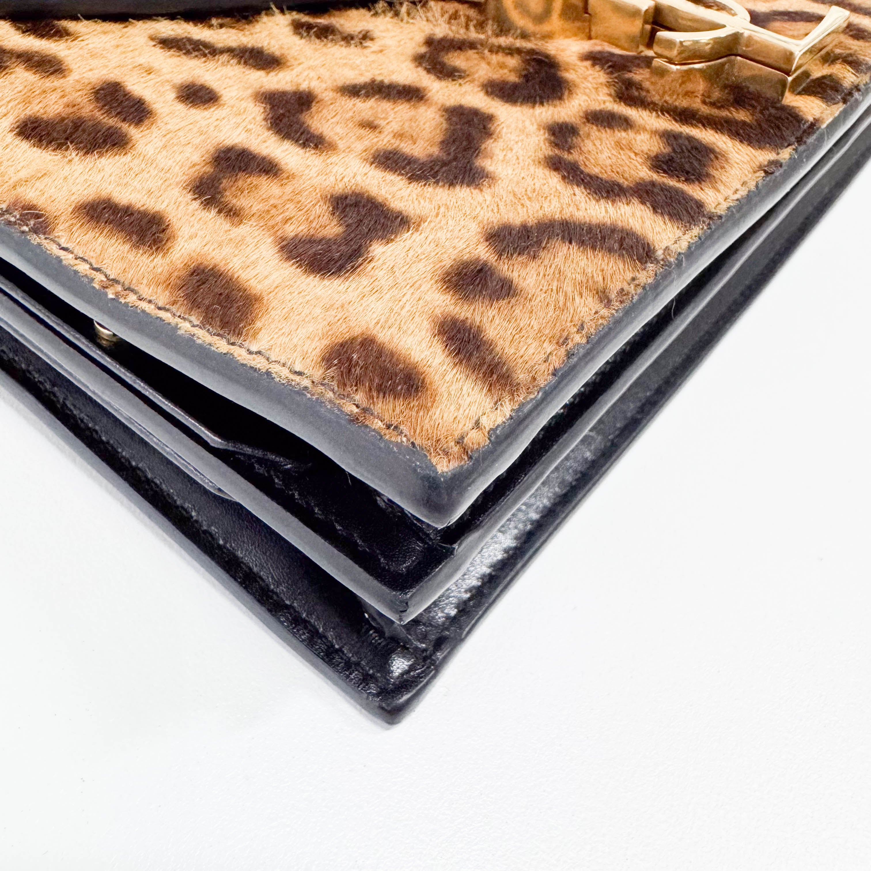 Cassandra Brown Jaguar Pony Hair Chain Shoulder Bag