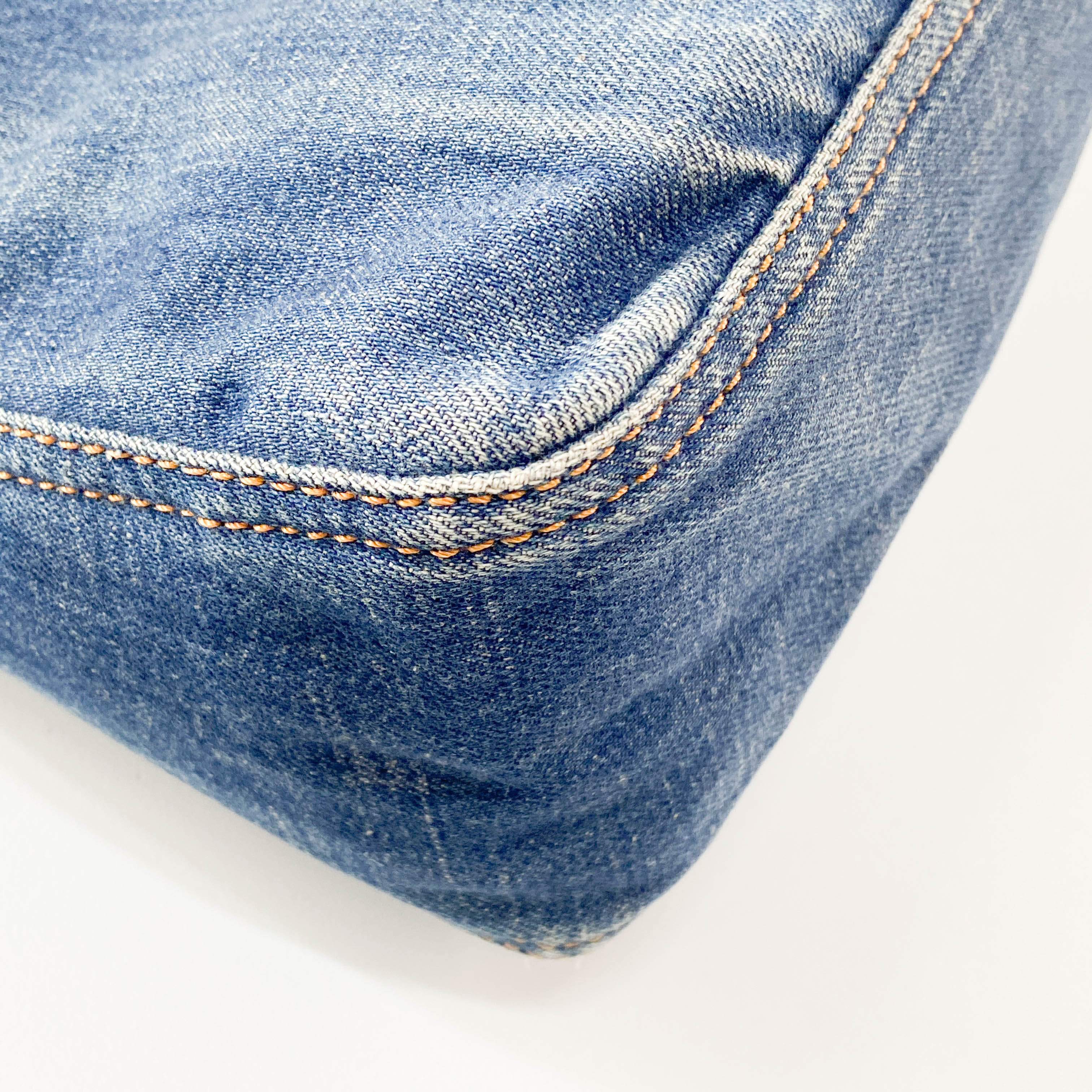 Mamma Baguette Blue Denim Shoulder Bag