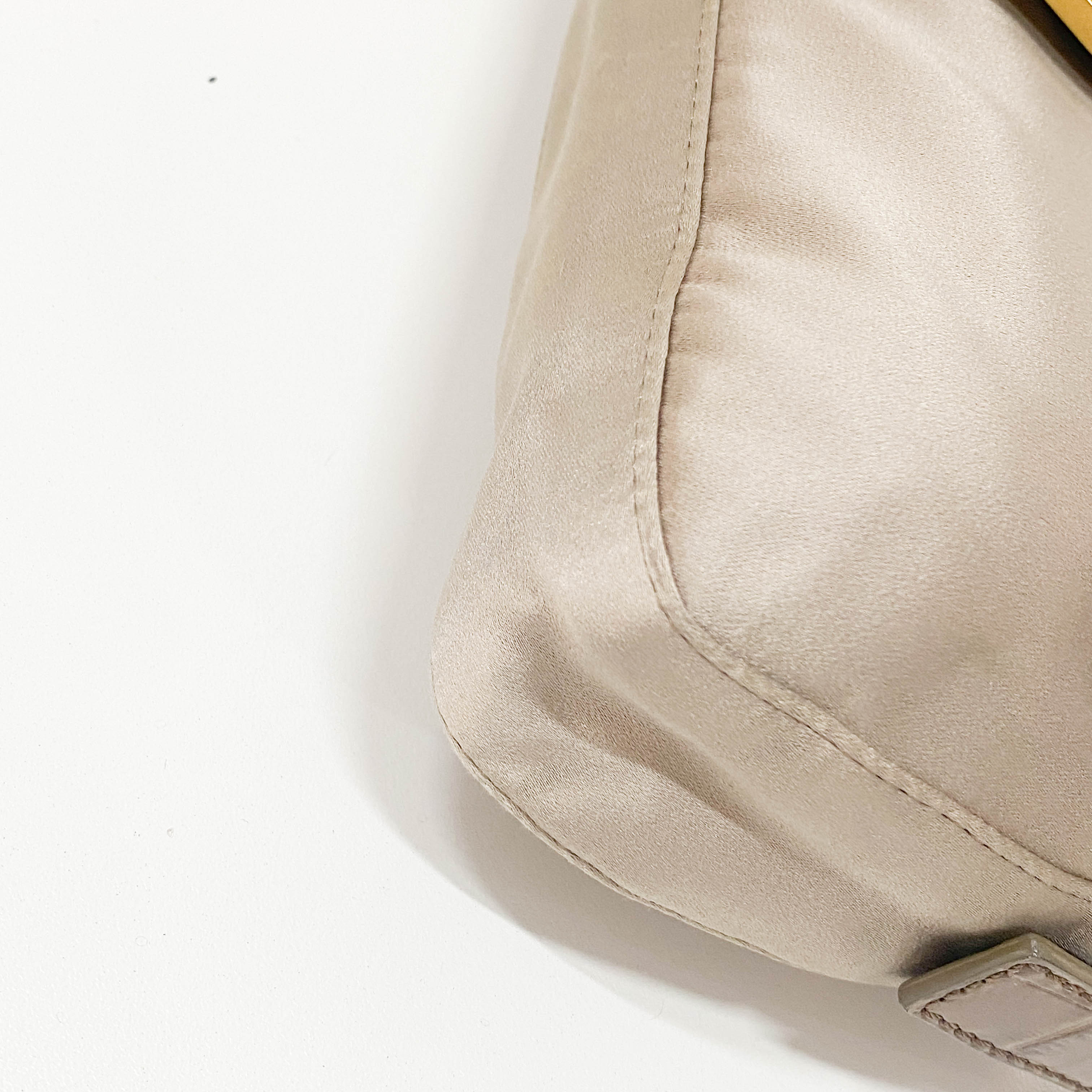 Baguette Grey Satin & Croc Embossed Leather Rhinestone Shoulder Bag