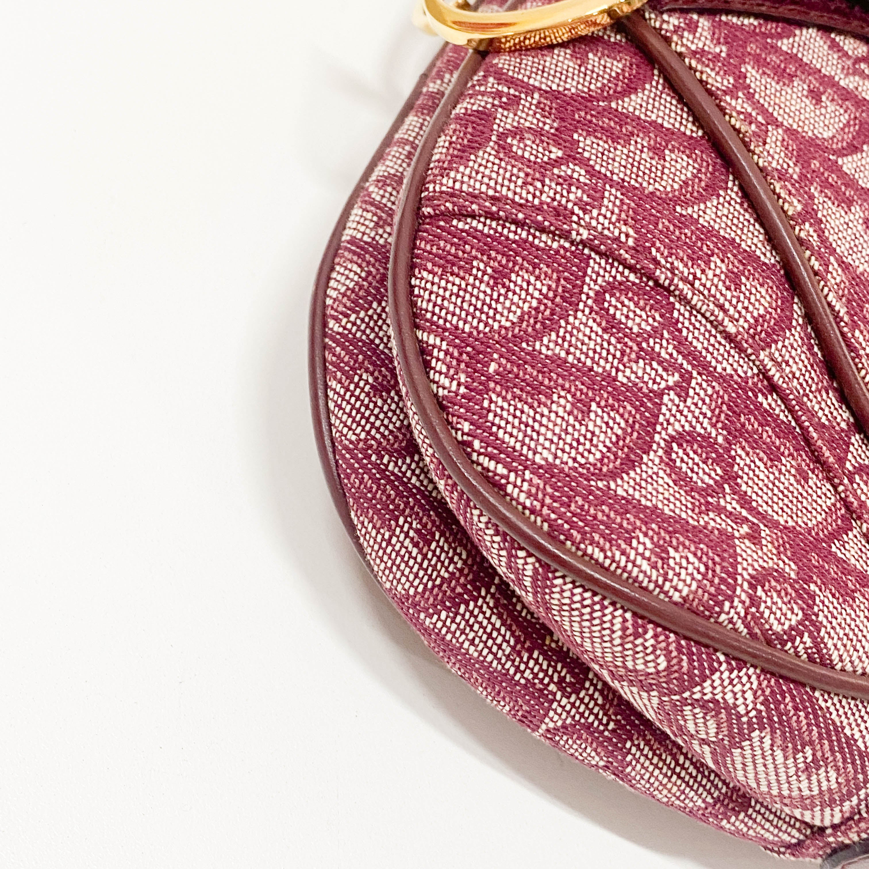 Double Saddle Trotter Red Jacquard Shoulder Bag