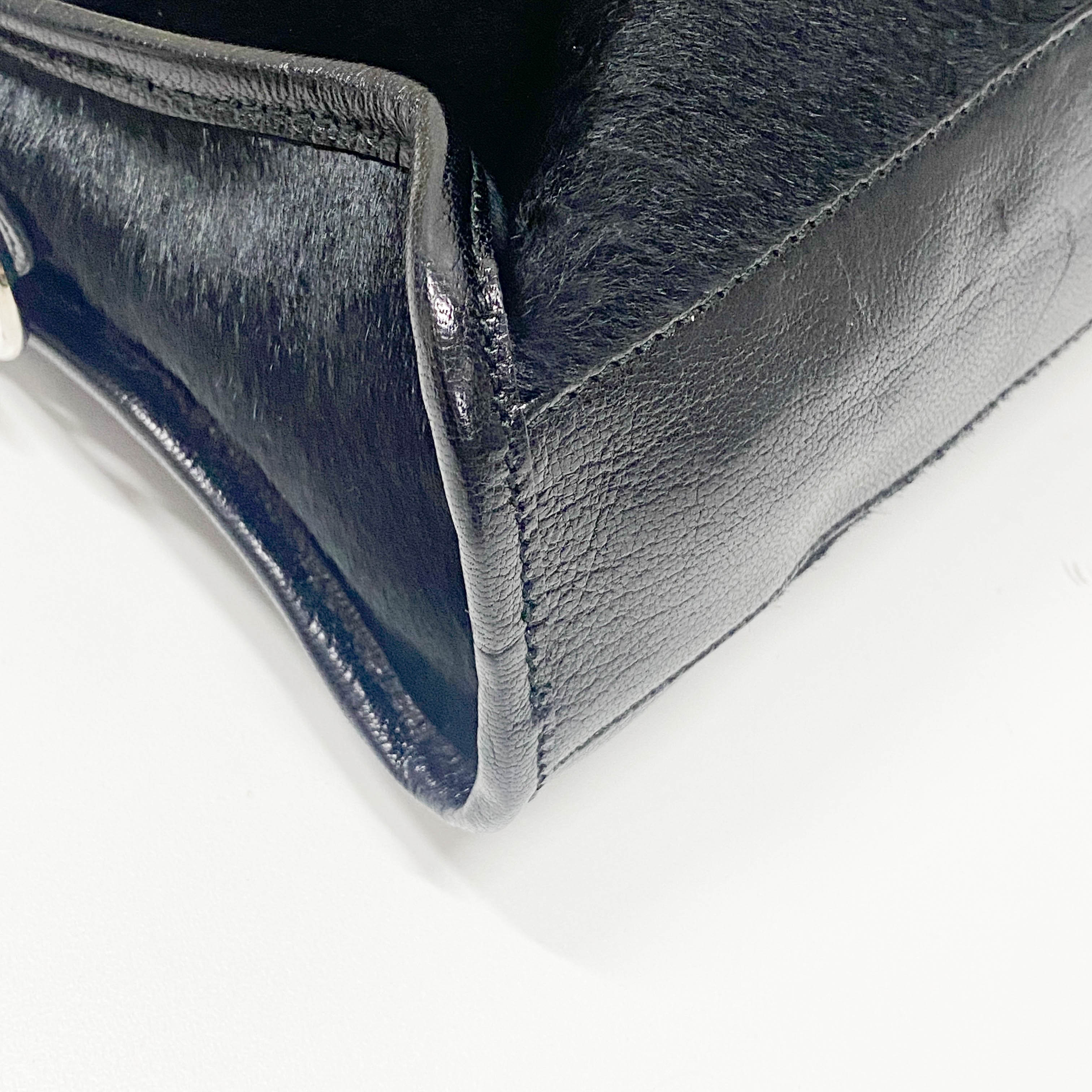 The City Mini Black Pony Hair & Leather Two Way Bag