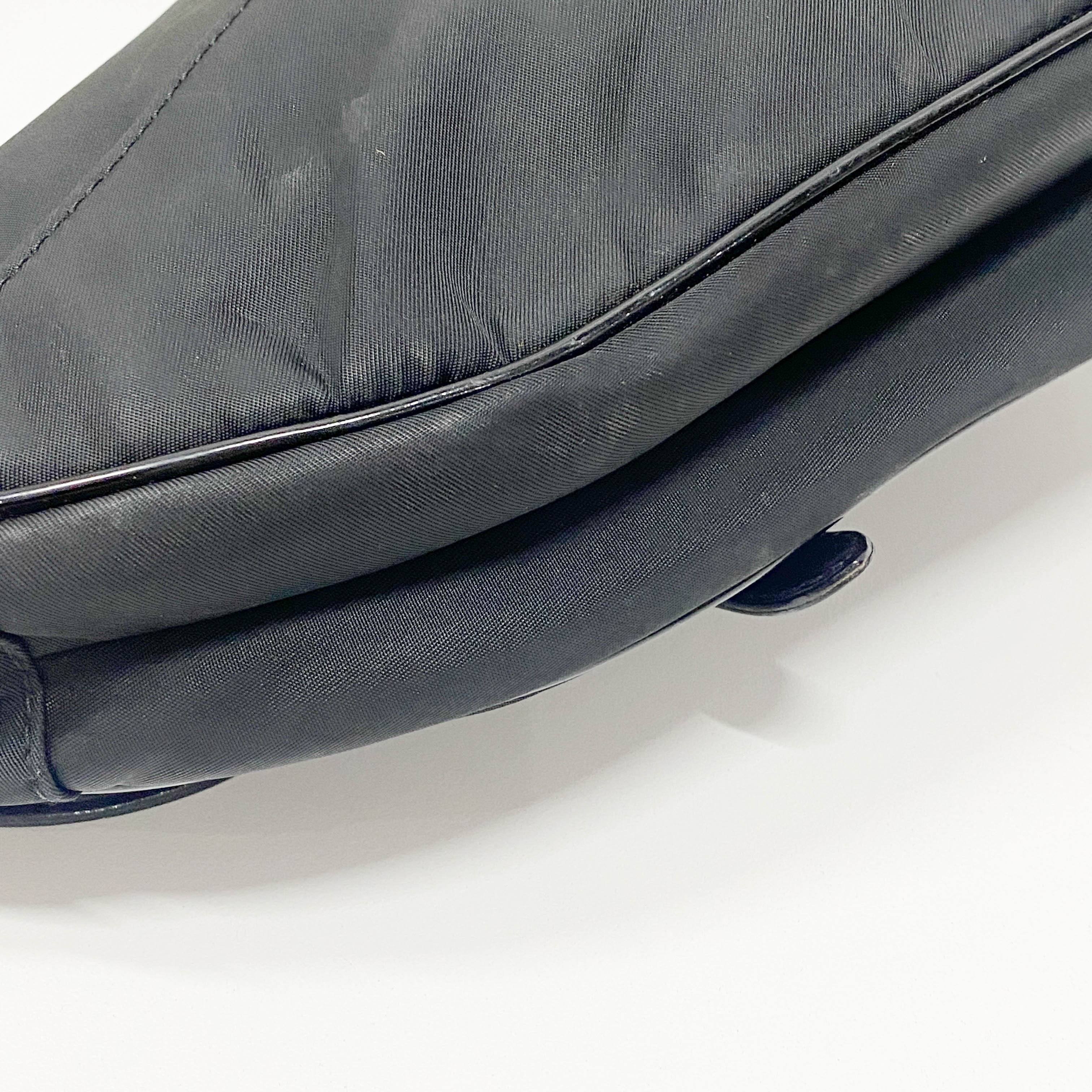 Saddle Black Nylon Shoulder Bag